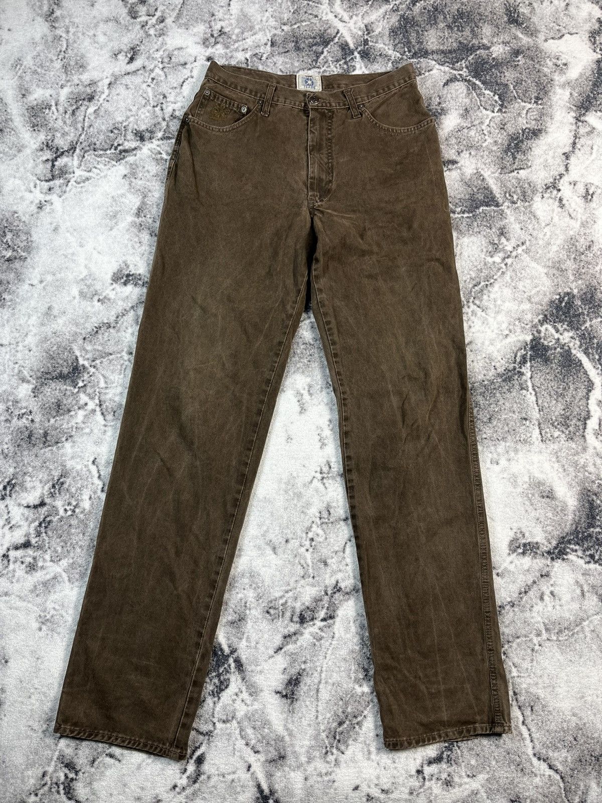 Iceberg Iceberg 90s Vintage Brown Denim Made in Italy Rare Size US 31 - 1 Thumbnail
