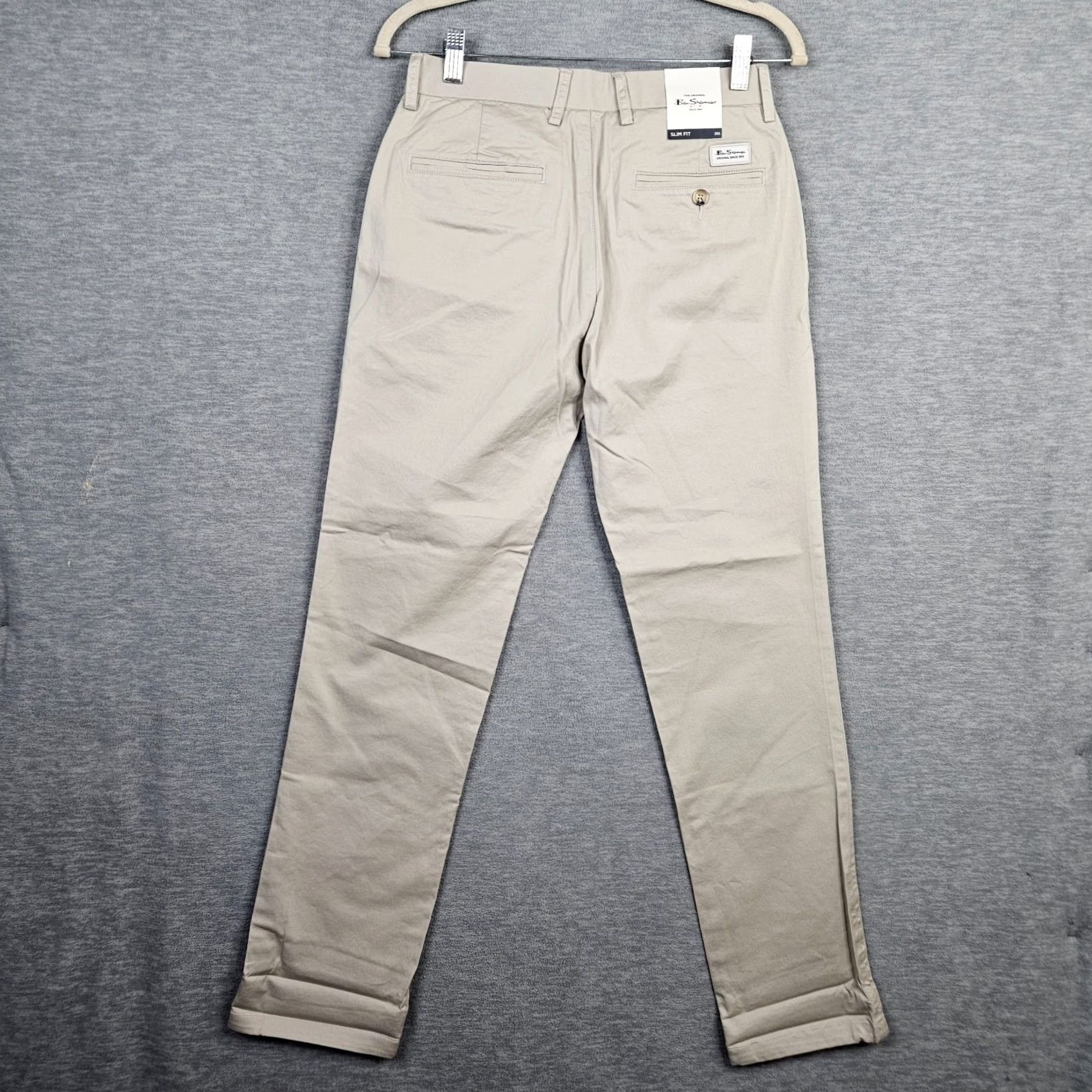 Ben Sherman Ben Sherman Men's The Original Stretch Slim Chino Pants 28S Beige Slim Straight 28 in Inseam 30 New Size US 28 / EU 44 - 2 Thumbnail