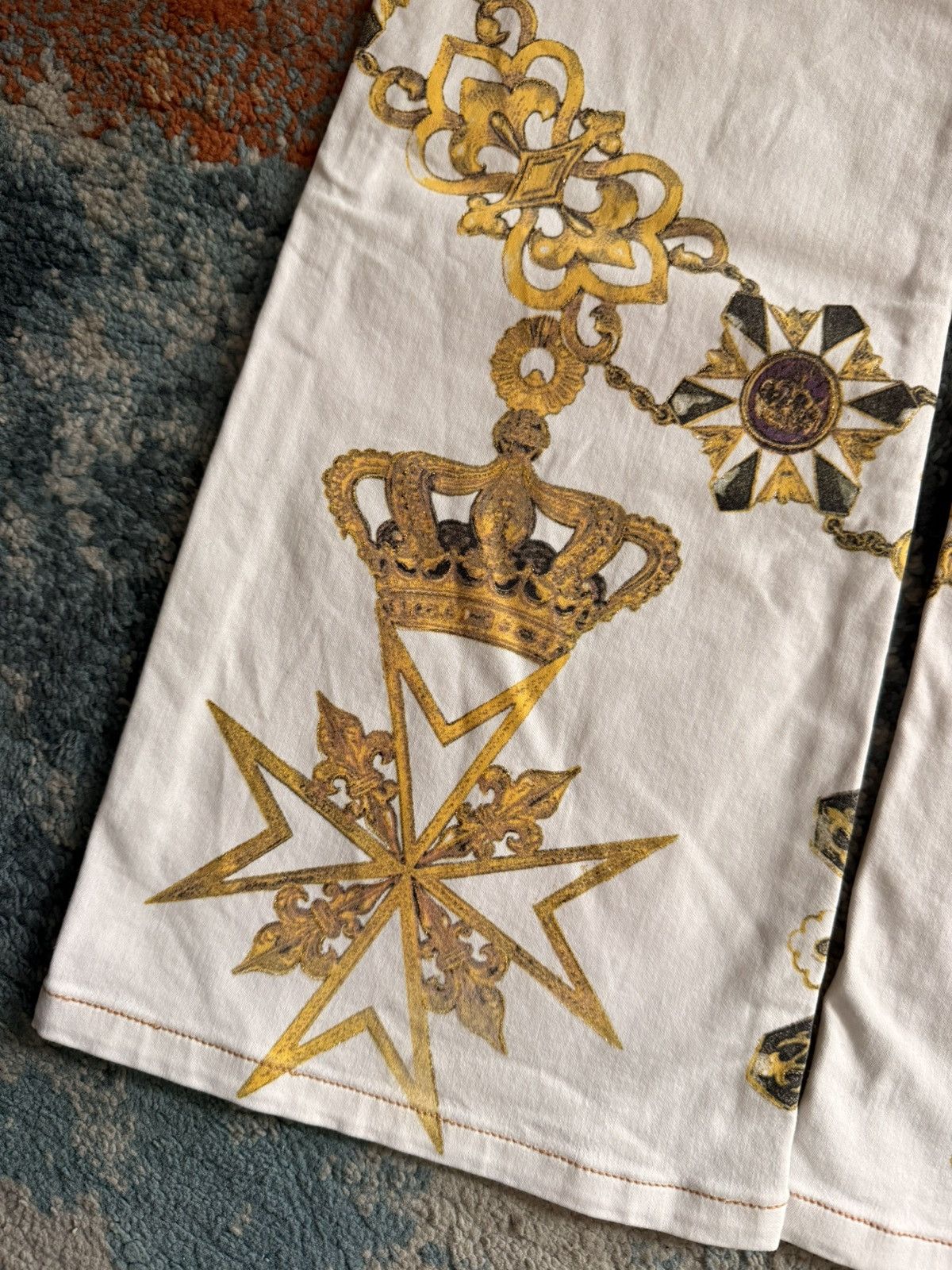Just Cavalli Archive Just Cavalli Gold Royalty Print Cross Vintage Pants Size 31" - 12 Thumbnail