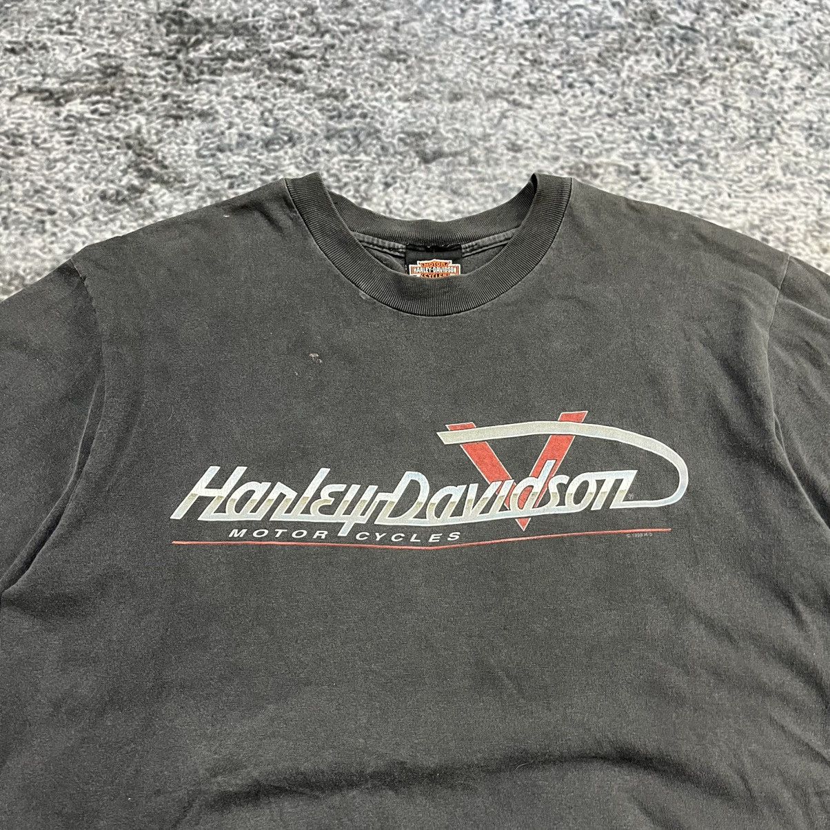 Harley Davidson Vintage 90s Harley Davidson T Shirt Grunge Skater Biker Size US L / EU 52-54 / 3 - 3 Thumbnail