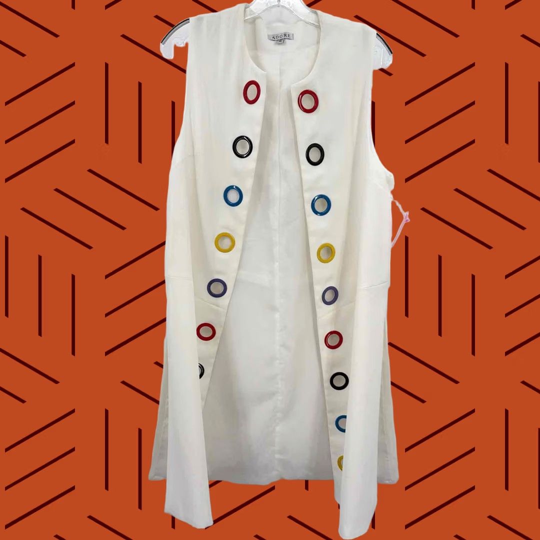 Vintage Adore White Size Small Duster Vest Size S / US 4 / IT 40 - 1 Thumbnail