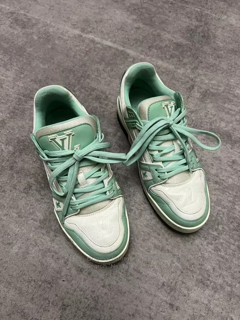 Louis Vuitton Mint green trainer shoes