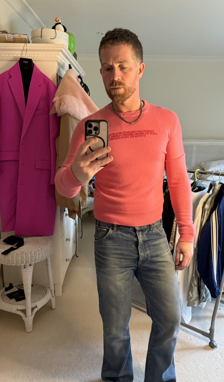 Calvin Klein 205W39NYC SS18 Calvin Klein 205w39nyc Logo pink cashmere sweater raf Size US XS / EU 42 / 0 - 2 Thumbnail