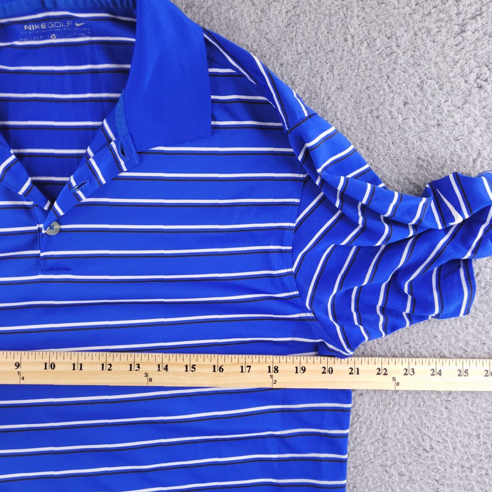 Nike Nike Golf Polo Shirt Mens Medium Blue Stripe Short Sleeve Polyester Polo Shirt Size US M / EU 48-50 / 2 - 5 Thumbnail