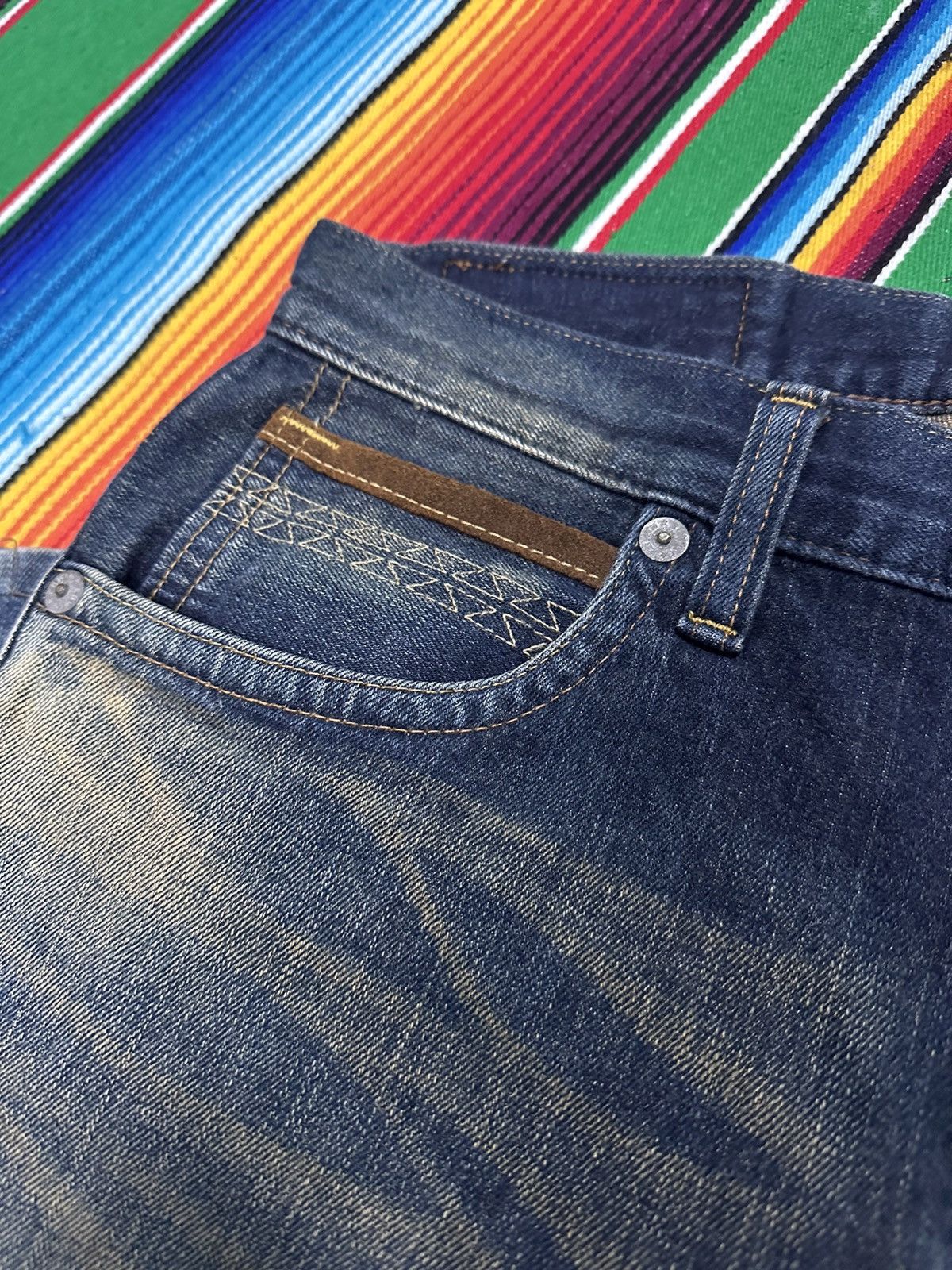 Kapital 💥Edwin💥 Distress Denim Exclusive Vintage Zipper Rare Pocket💥 Size US 32 / EU 48 - 7 Thumbnail