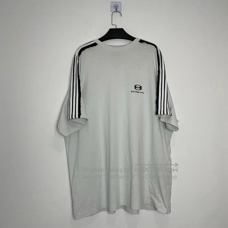 Balenciaga Balenciaga Black and white striped two-ring embroidery sho Size US L / EU 52-54 / 3 - 1 Thumbnail