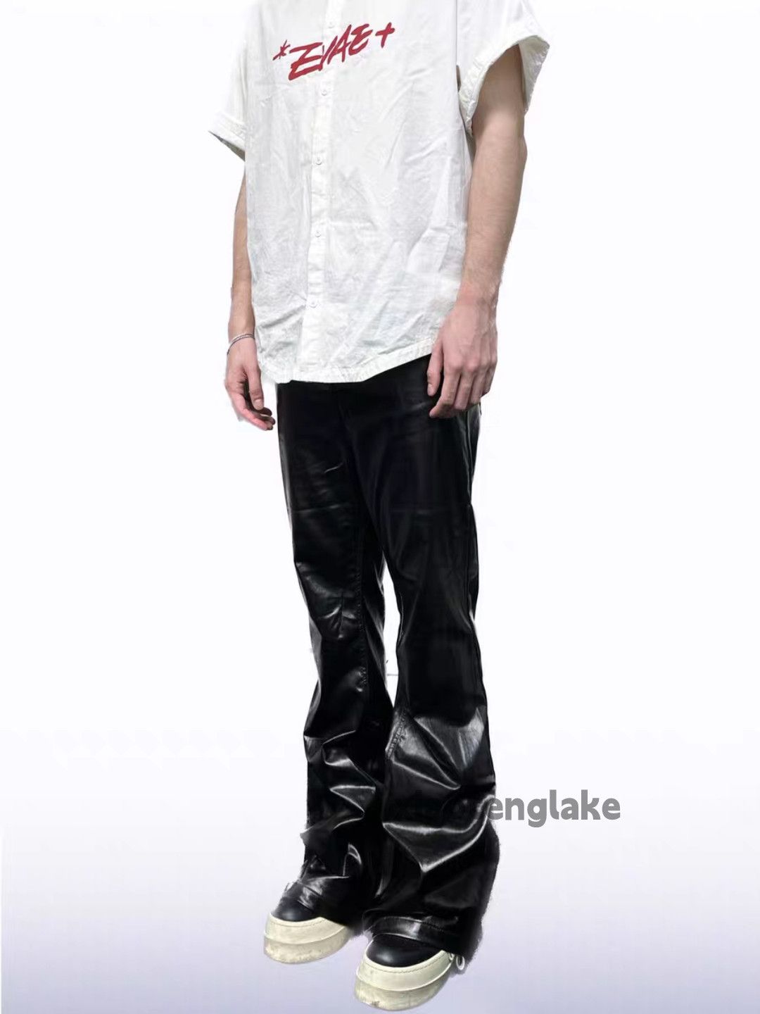 Jean ltx vintage punk grunge wax coated hiphop pants Size US 30 / EU 46 - 1 Thumbnail