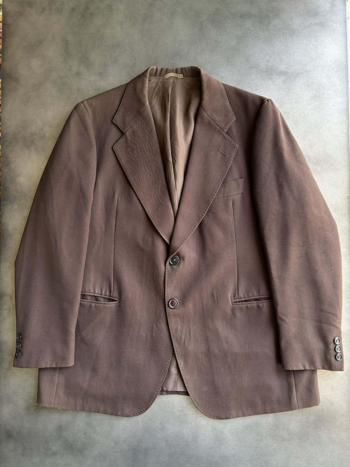 Vintage 1960s Vintage Suit Jacket Brown Blazer Jacket Made in Italy Size 38R - 1 Thumbnail