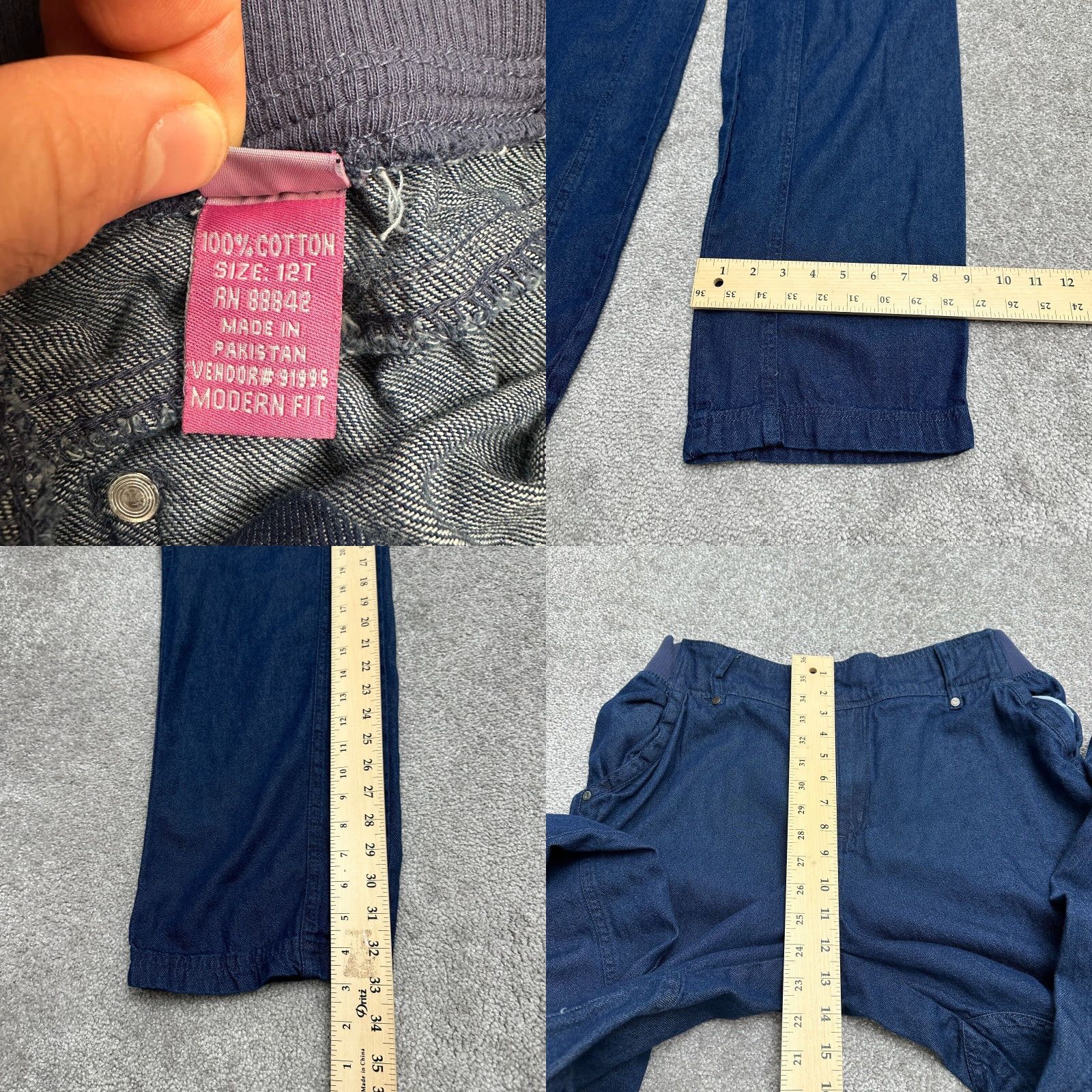 Vintage Woman Within Jeans Womens 12T Cargo Denim Straight Modern Fit Casual Blue 33x33 Size 34" / US 12 / IT 48 - 8 Thumbnail