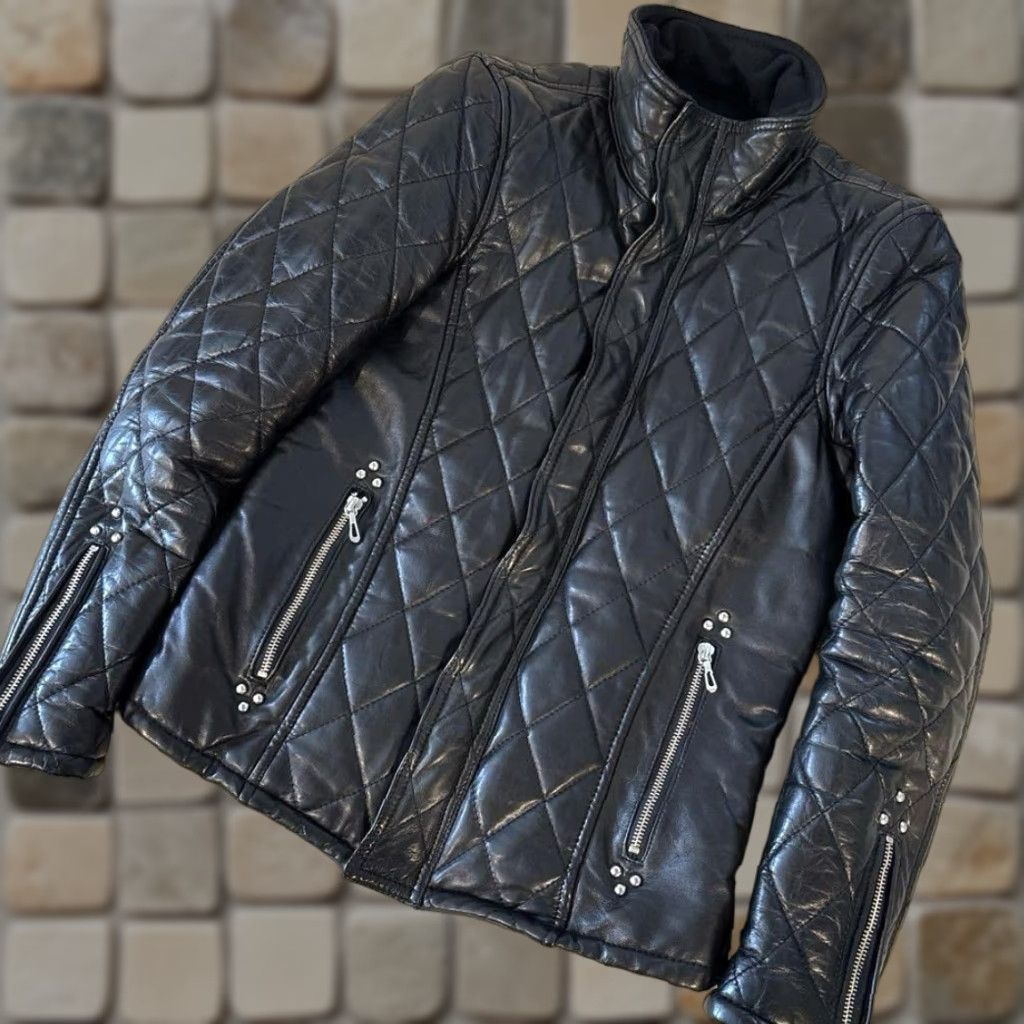 Vintage Vanquish S Sheepskin Quilted Leather Jacket Black Rare Jacket Size US S / EU 44-46 / 1 - 1 Thumbnail