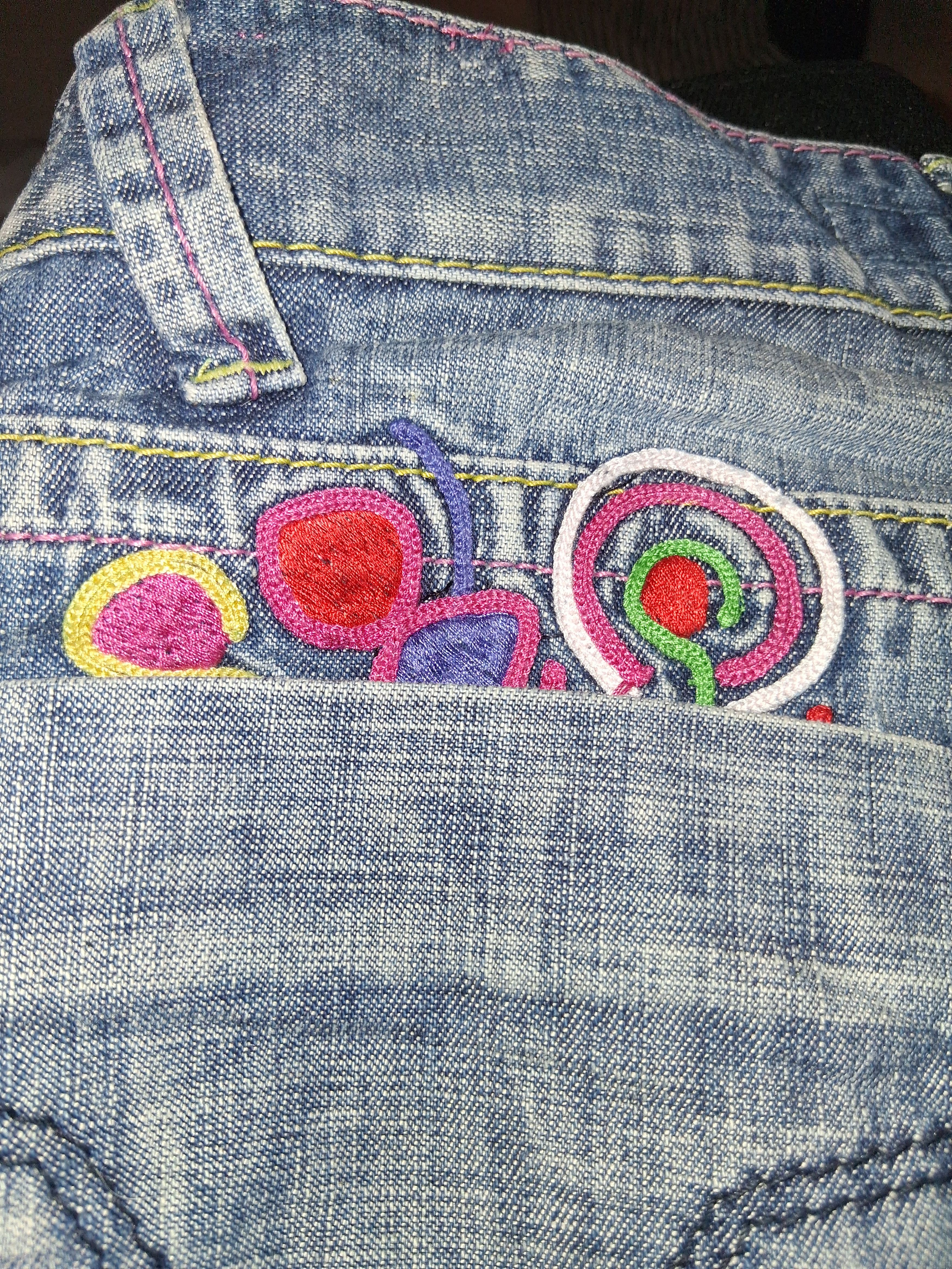 Miss Sixty DS Vintage MISS SIXTY Y2K Butterfly Embroidered Denim Shorts Size 29" - 5 Thumbnail