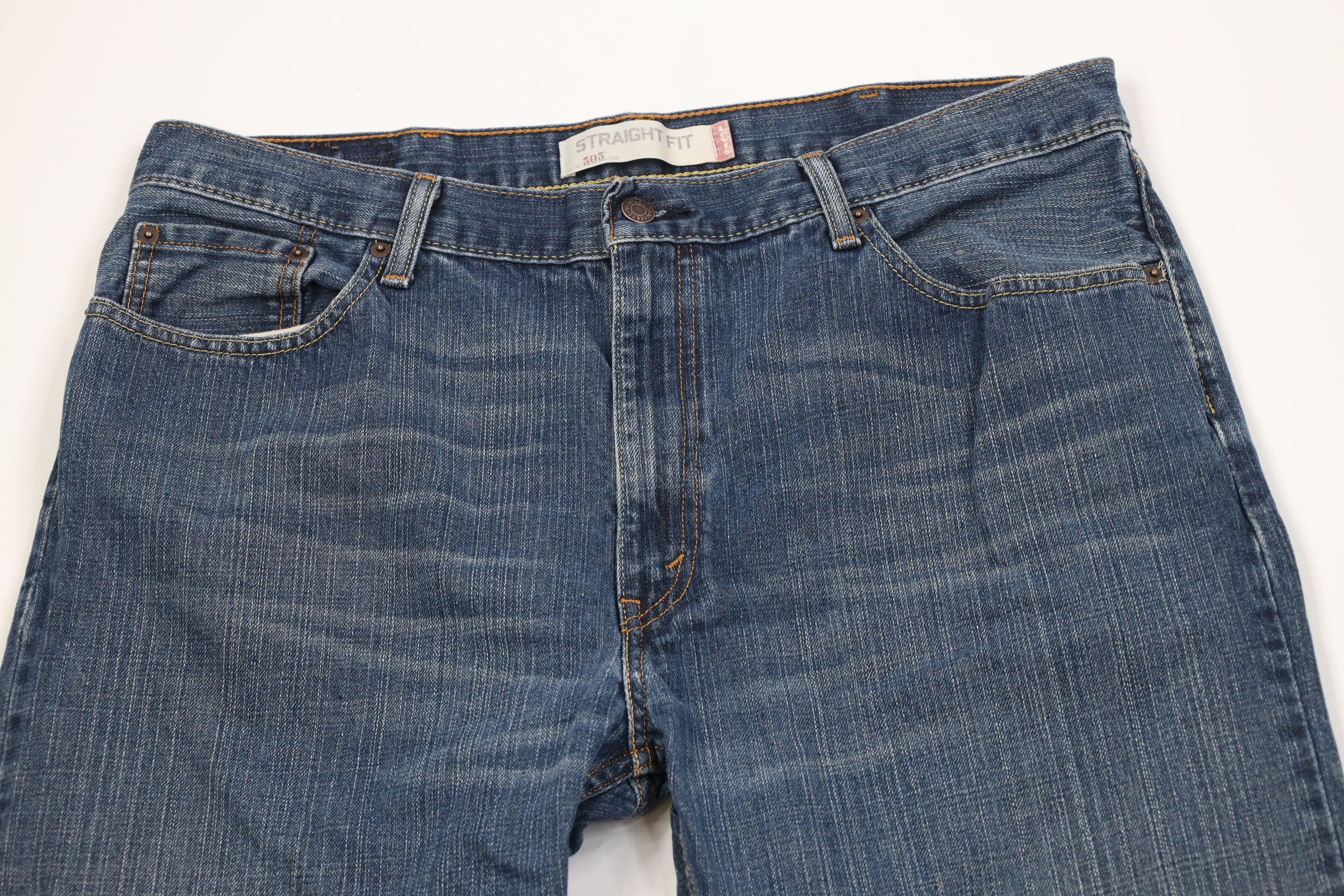 Levi's Vintage Y2K Levis 505 Fit Straight Leg Denim Jeans Blue Size US 38 / EU 54 - 2 Thumbnail