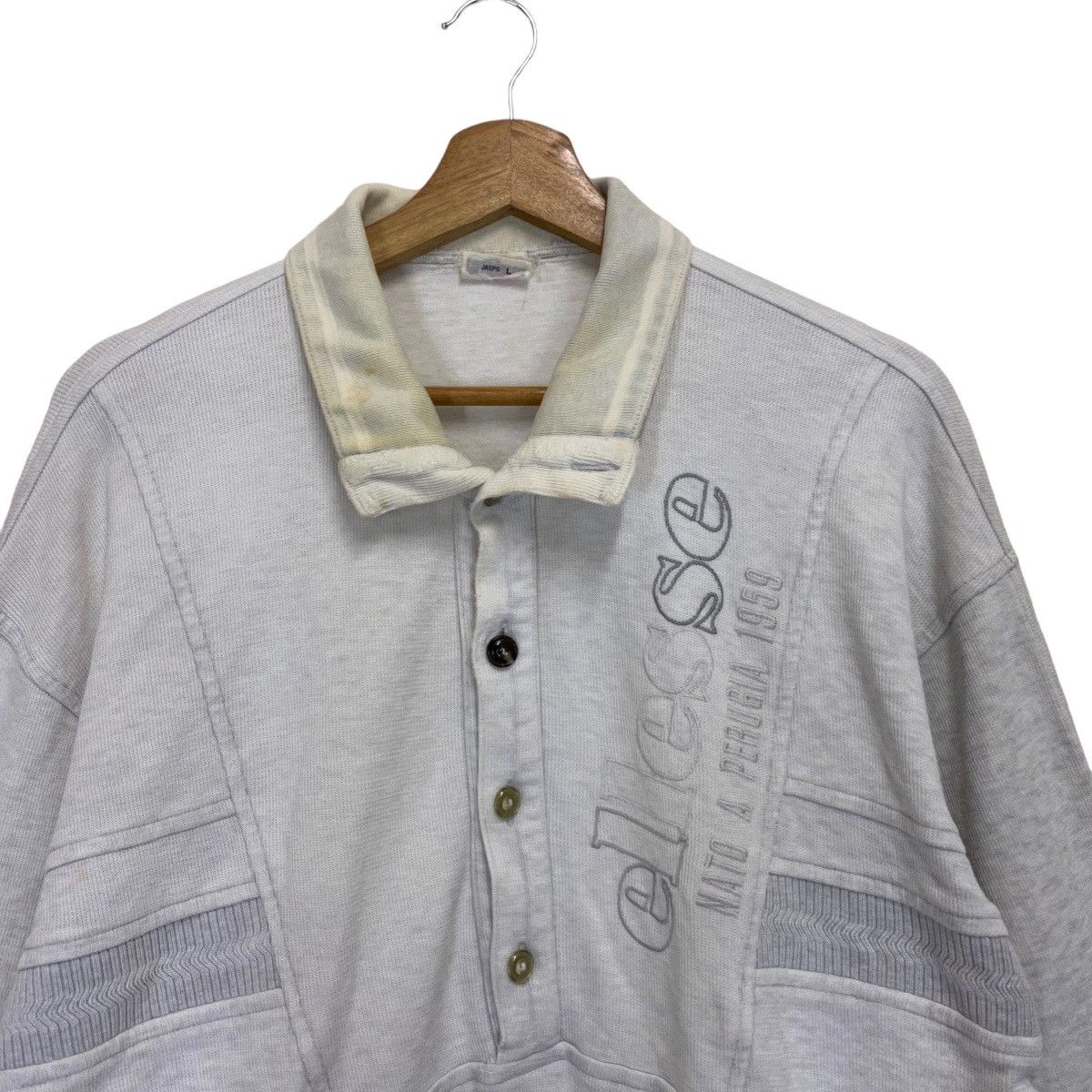 Ellesse × Japanese Brand Vintage 90s Ellesse Big Logo Halfbutton Collar Sweatshirt Size US M / EU 48-50 / 2 - 4 Thumbnail