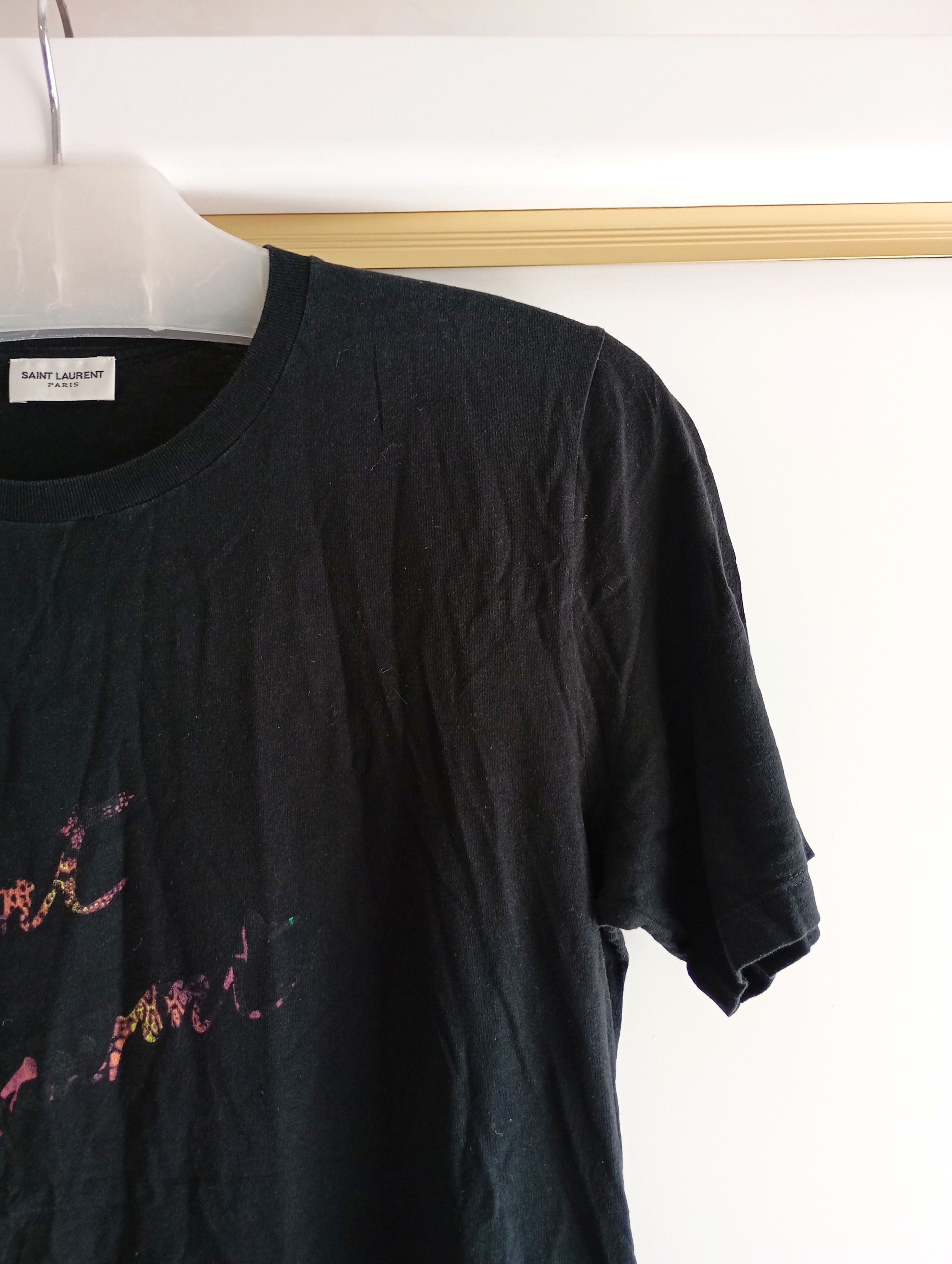 Saint Laurent Paris Saint Laurent Paris Signature Logo Black Tshirt Size US XS / EU 42 / 0 - 4 Thumbnail
