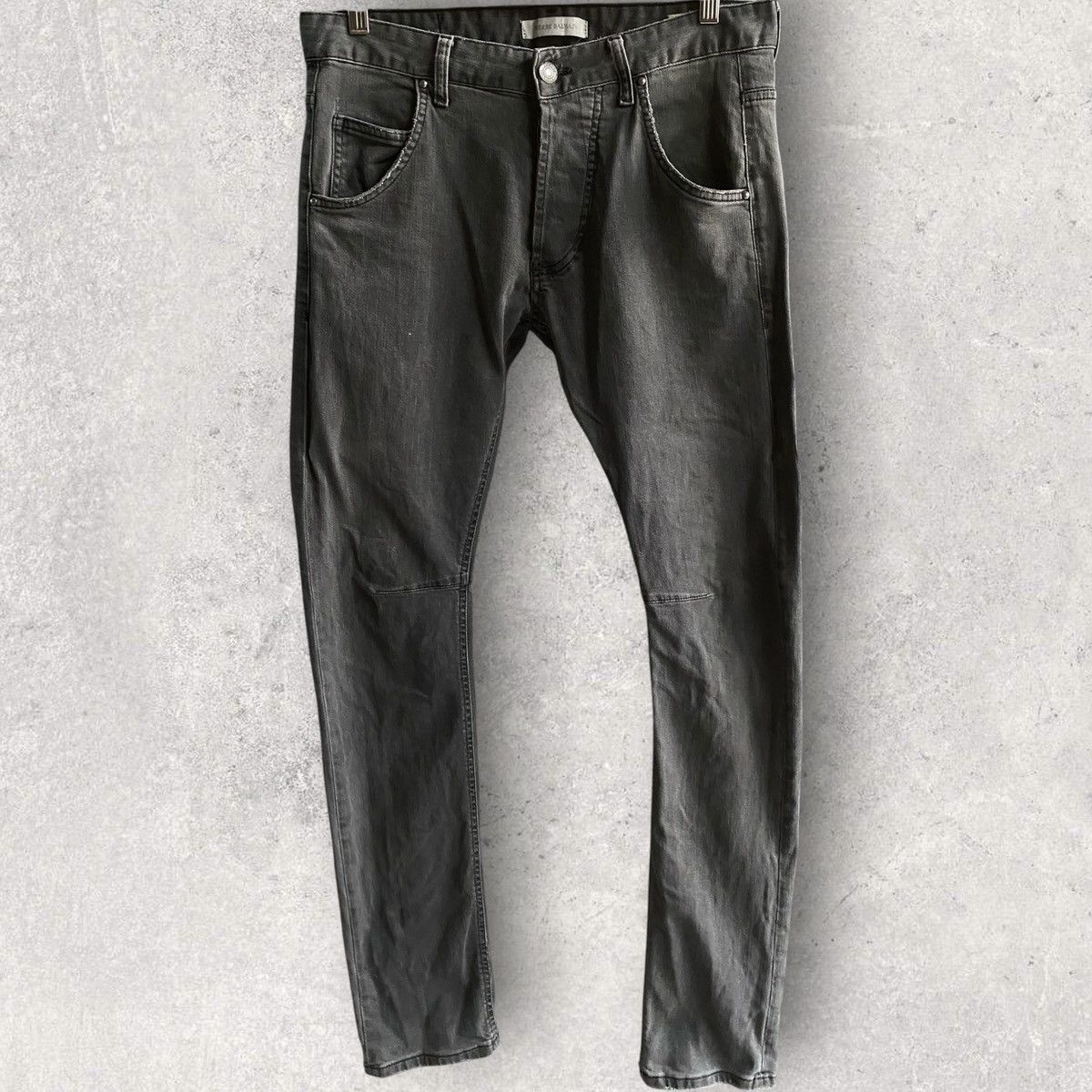 Balmain Balmain Biker Dart Knees Dark Grey Jeans Size US 32 / EU 48 - 1 Thumbnail