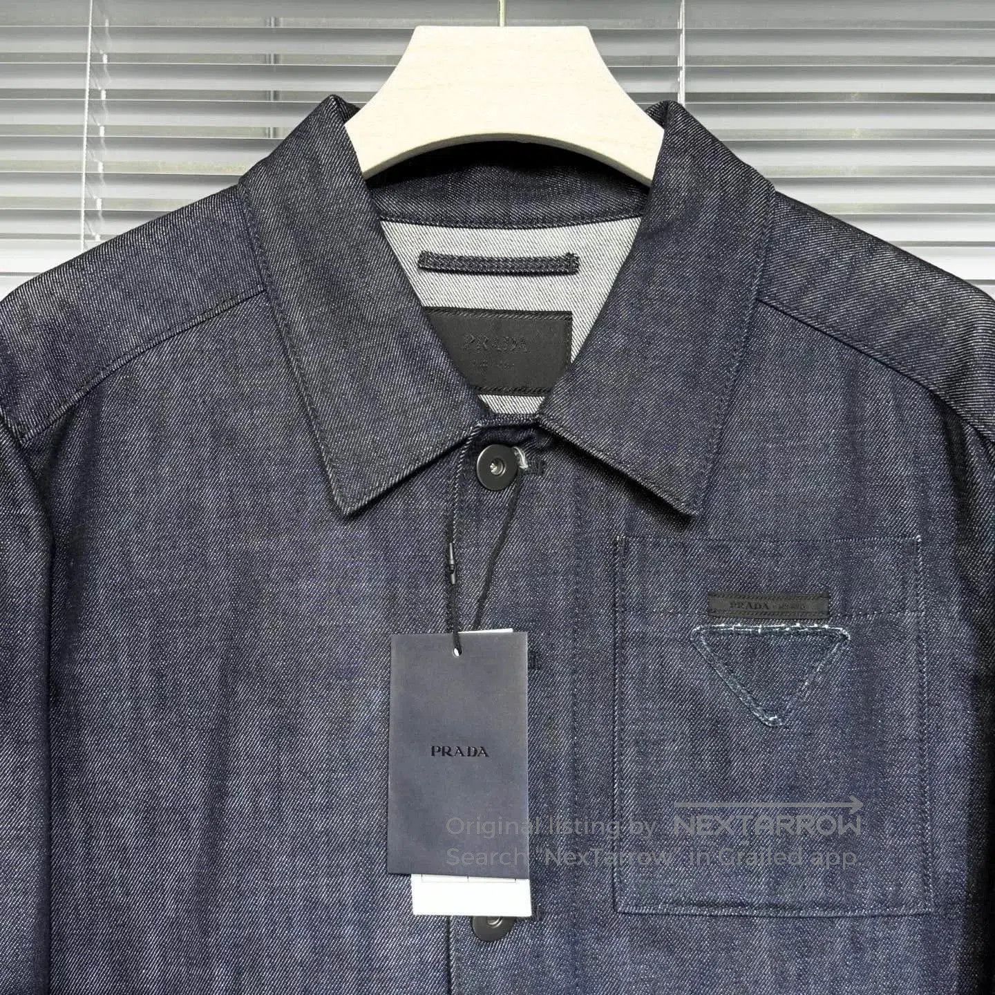 Prada prada denim jacket with triangle logo. Size US L / EU 52-54 / 3 - 3 Thumbnail