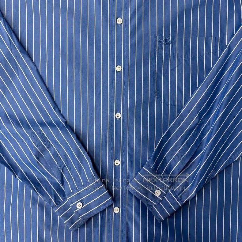 Balenciaga Balenciaga Blue Striped Shirt. Size US L / EU 52-54 / 3 - 2 Thumbnail