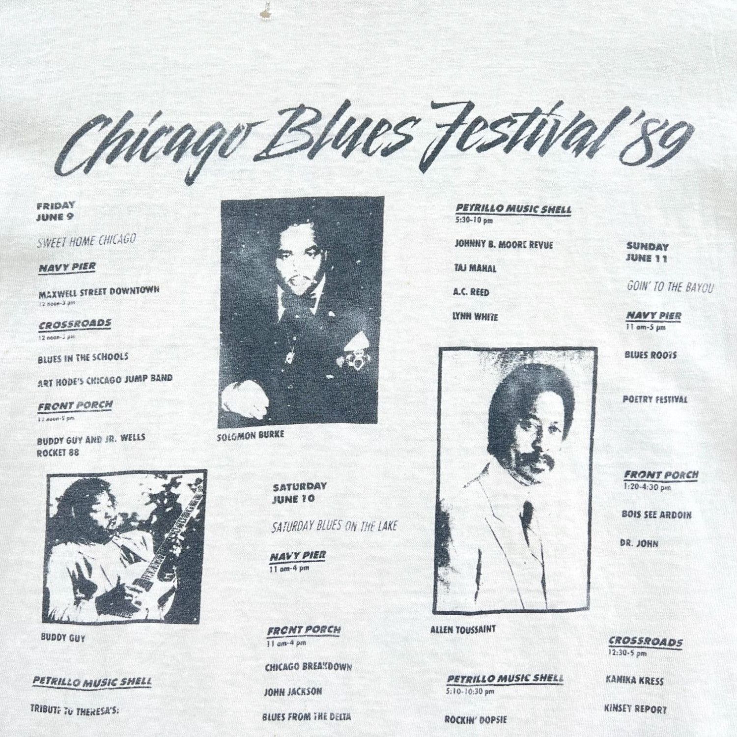 Vintage Vintage 1989 Chicago Blues Festival T-Shirt Size US M / EU 48-50 / 2 - 4 Thumbnail