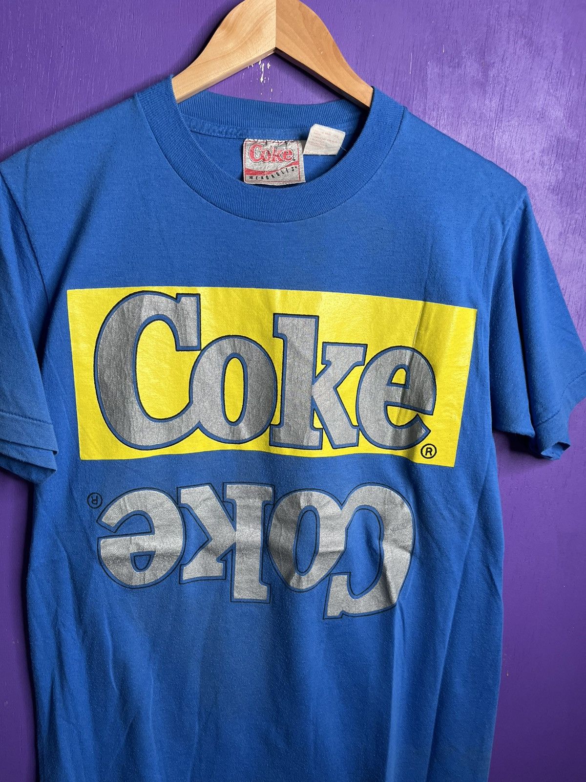 Coca Cola × Vintage Vintage 80s Coke coca-cola two tone t-shirt Size US M / EU 48-50 / 2 - 3 Thumbnail