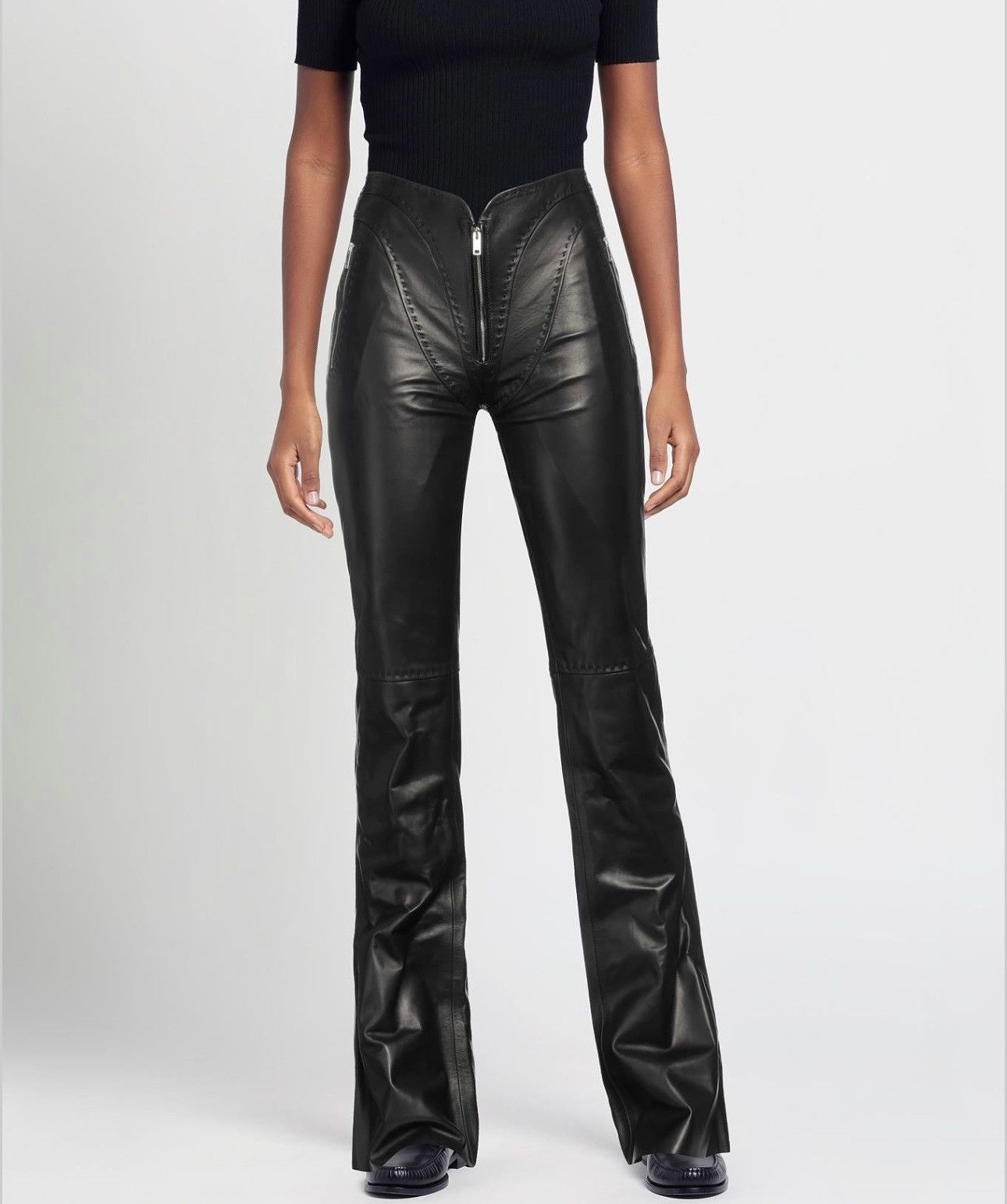 Ambush Design New Ambush flared leather trousers, size XS, 38 IT Size 26" / US 2 / IT 38 - 1 Thumbnail