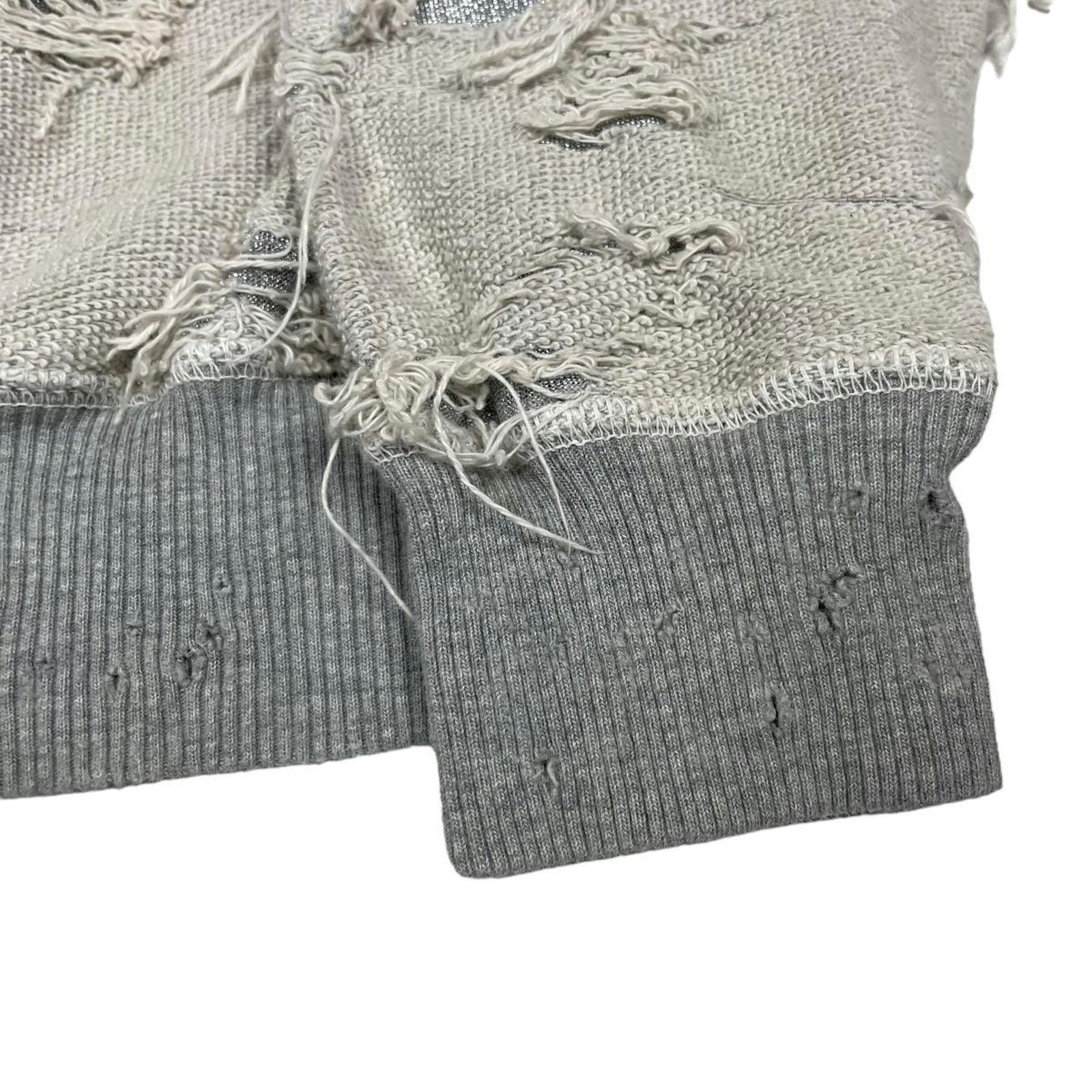 Diesel Diesel FELPA Women's Gray Crew Neck Ripped Sweatshirt Size M / US 6-8 / IT 42-44 - 3 Thumbnail