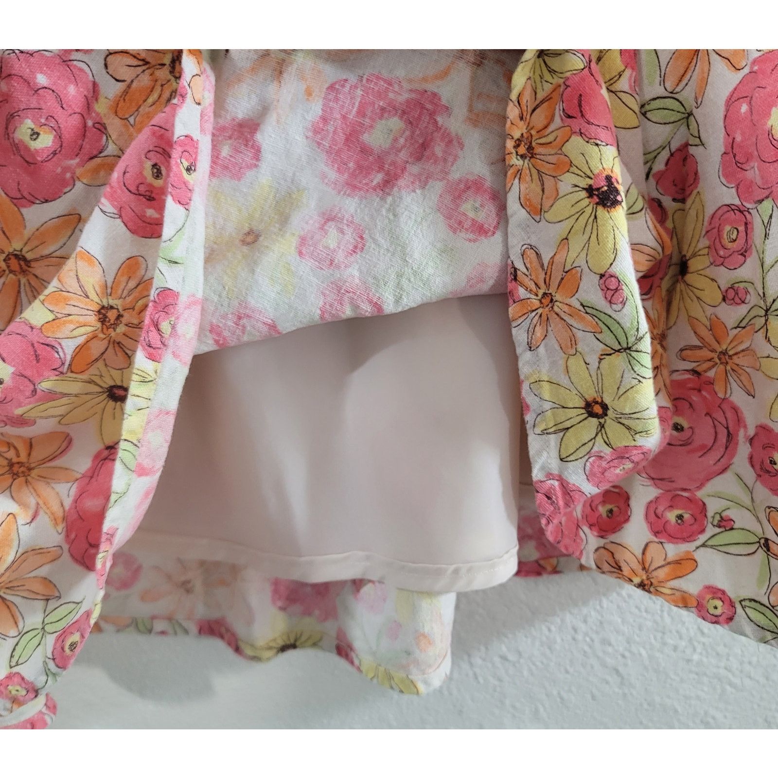 Other Christopher Banks Pink Orange Yellow Floral ALine Skirt 4 Size 27" / US 4 / IT 40 - 5 Thumbnail