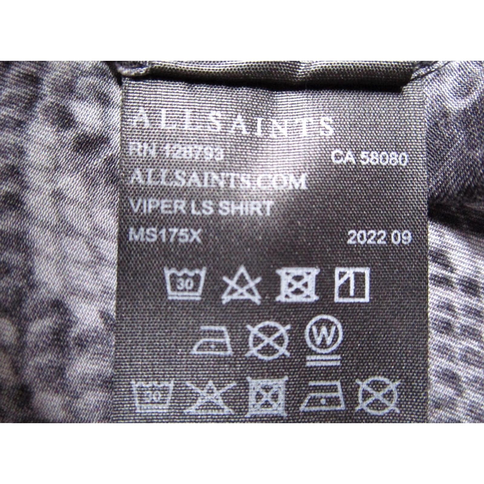 Allsaints AllSaints Men's Gray Viper Button-Up Shirt S Relaxed Fit Collared Long Sleeve Bohemian Urban Size US S / EU 44-46 / 1 - 4 Thumbnail