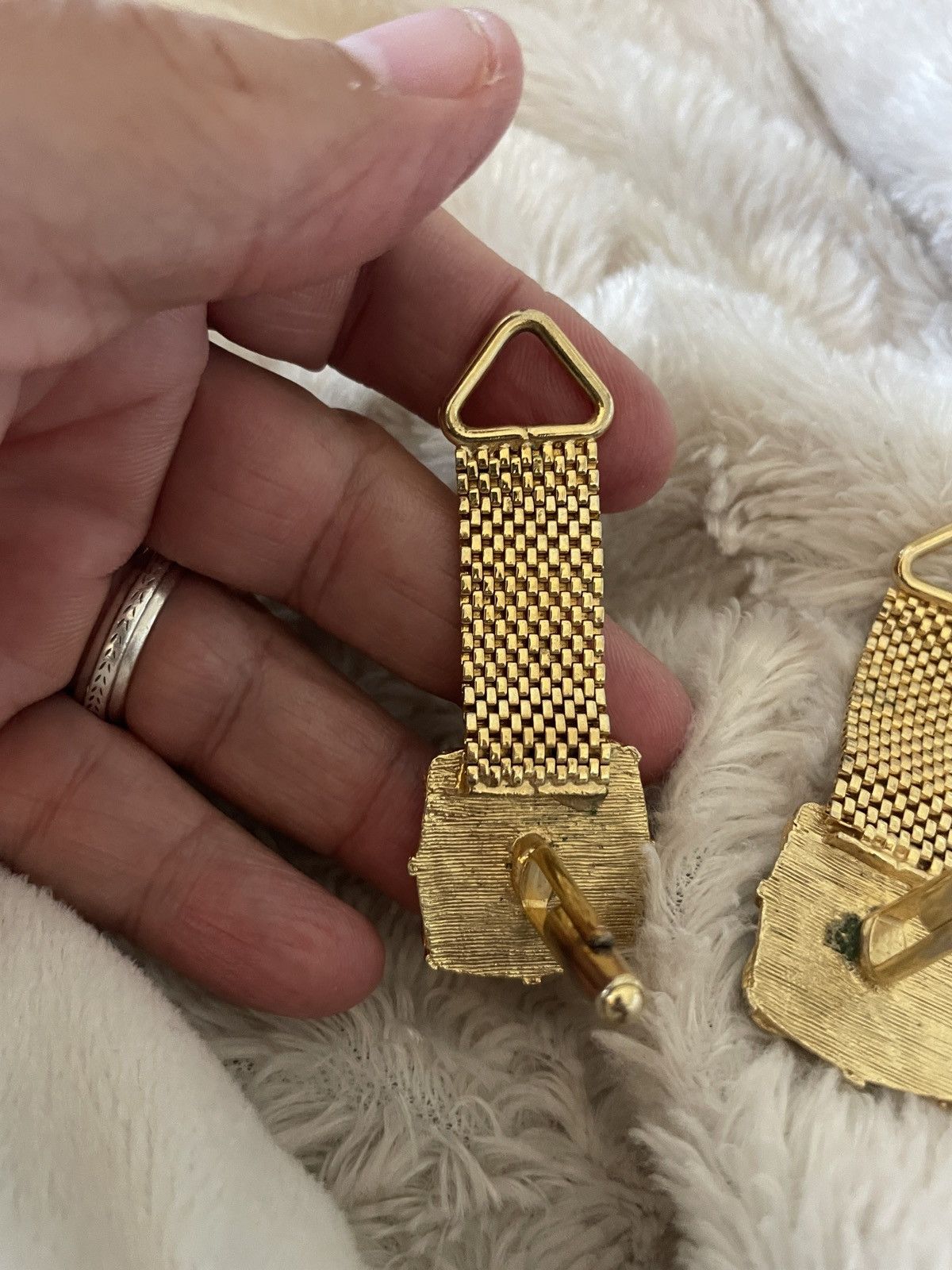 Vintage VTG Swank Diana Huntress Gold tone mesh cufflinks Size ONE SIZE - 7 Thumbnail