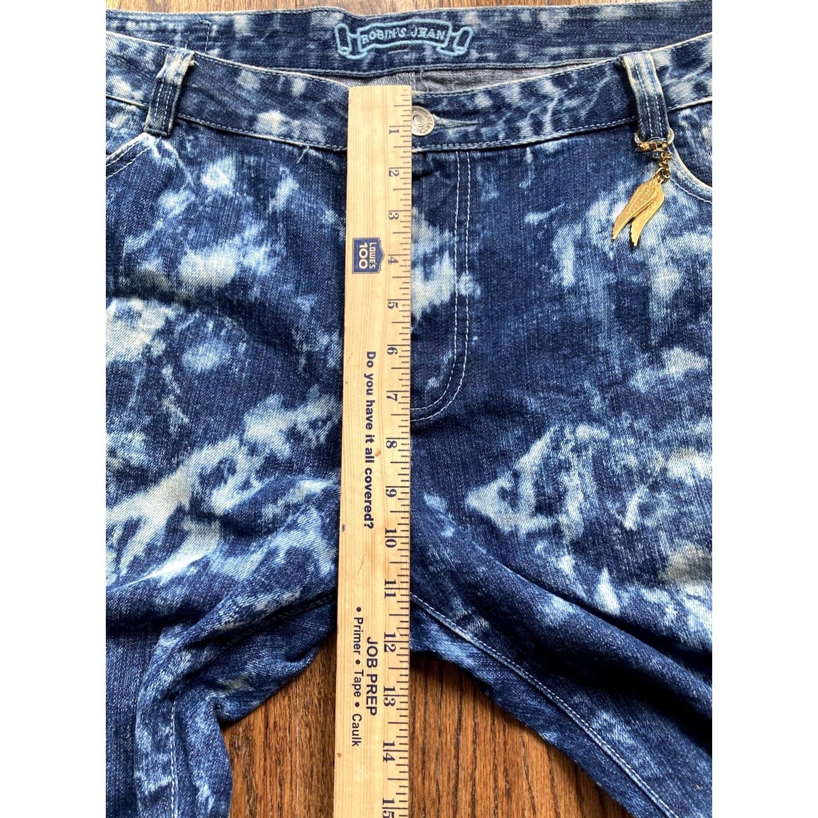 Vintage Robins Jeans Mens 42 Embellished Studded Long Flap Pocket Blue Acid Wash Denim Jeans 5-Pocket Design Straight Mens Size US 42 / EU 58 - 6 Thumbnail