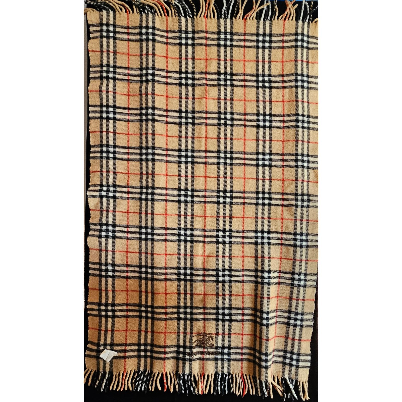 Burberry BURBERRYs of London 100% New Wool BEIGE Shawl Nova Check Size ONE SIZE - 9 Thumbnail