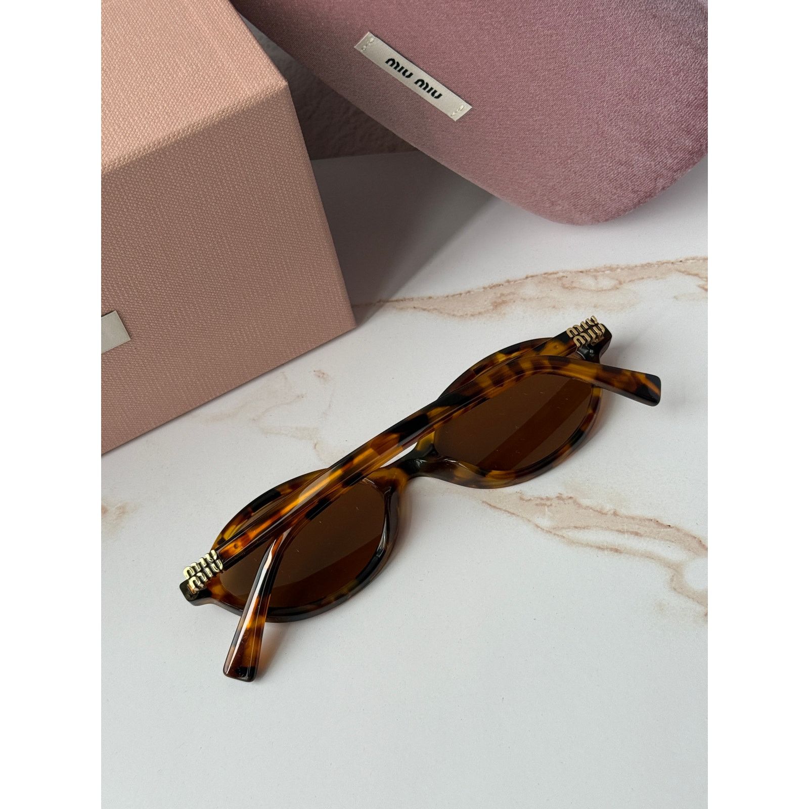 Miu Miu NEW Miu Miu MU04ZS Tortoise Havana Brown Sunglasses $518 Size ONE SIZE - 3 Thumbnail