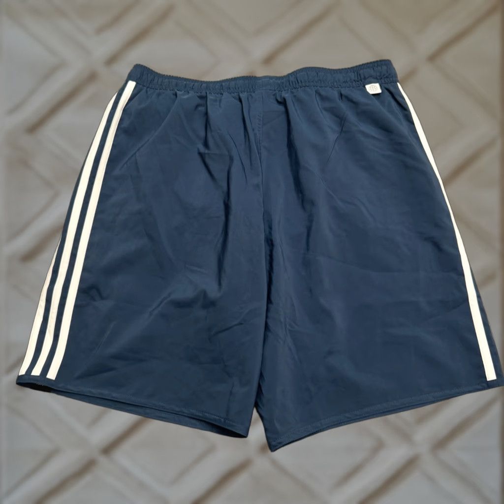 Adidas Adidas 3 Stripe Running Shorts Mens Large Dark Blue Lined Athletic Gym Active Size US 33 - 1 Thumbnail