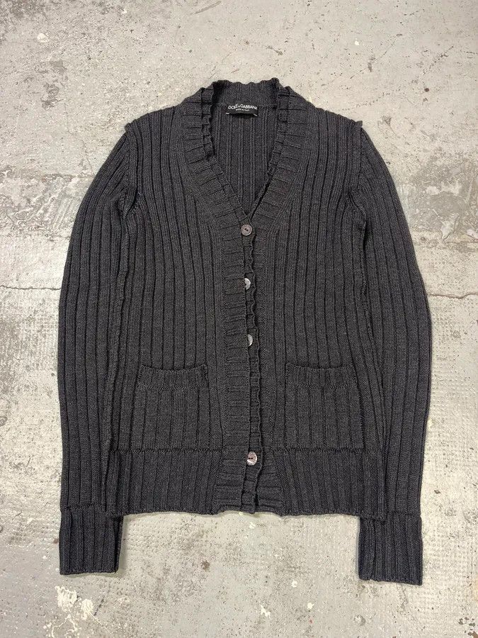 Dolce & Gabbana 2000s Dolce & Gabbana Dark Wool Cardigan Sweater Size US M / EU 48-50 / 2 - 1 Thumbnail
