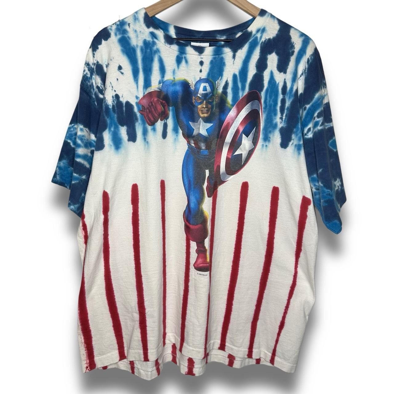 Vintage Vintage Marvel Captain America Tie Dye Tee XL Size US XL / EU 56 / 4 - 2 Thumbnail