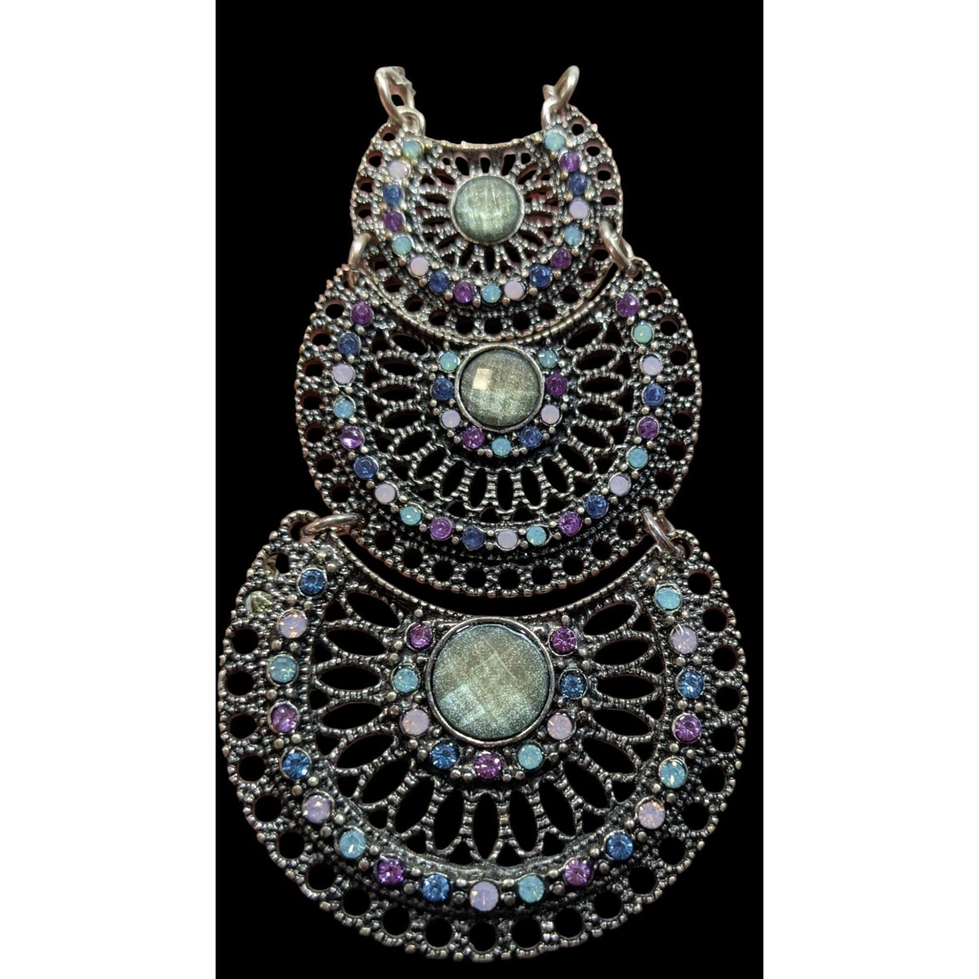 Other Bohemian Pastel Articulated Layered Medallion Pendant Neckla Size ONE SIZE - 2 Thumbnail