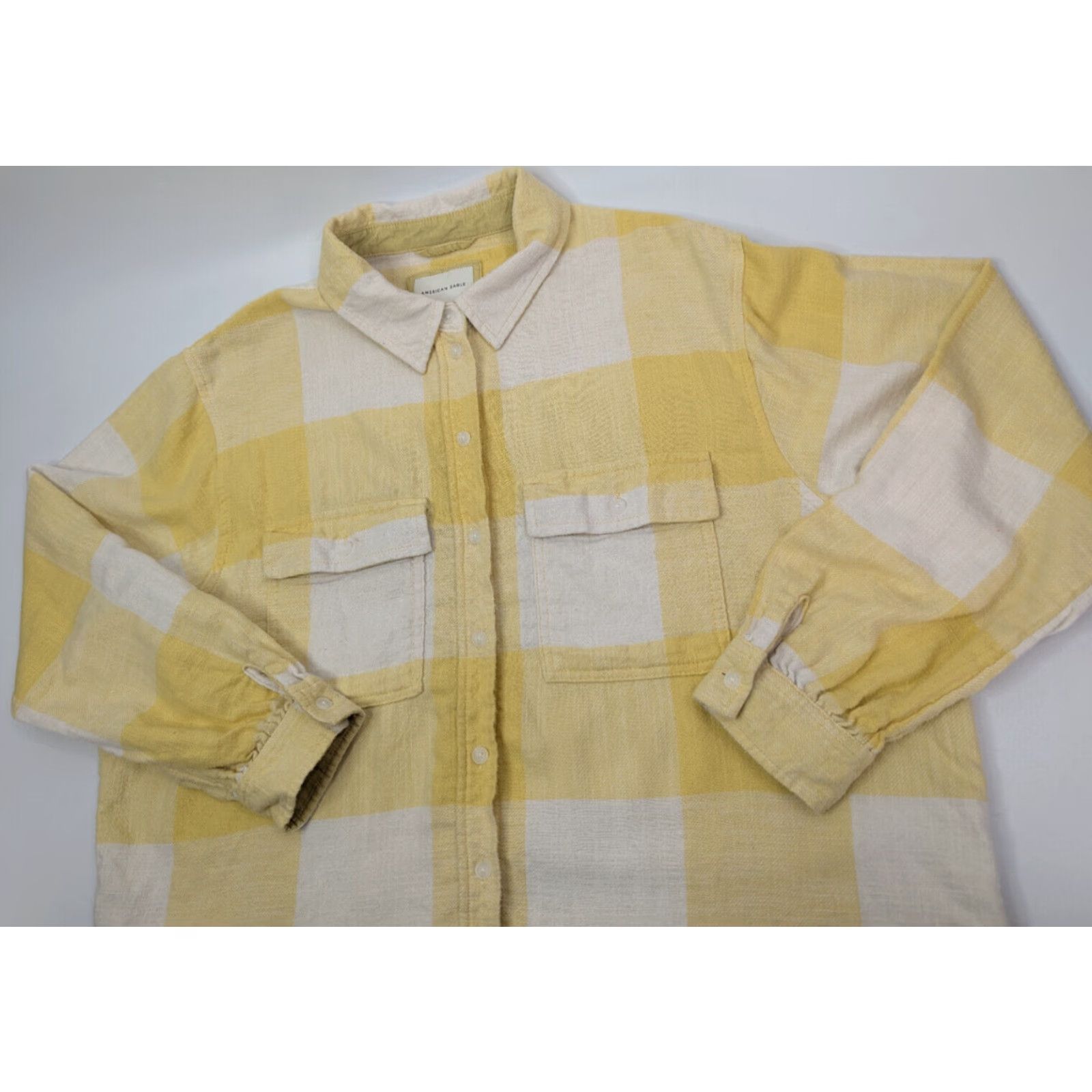Vintage VINTAGE American Eagle Oversized Flannel Medium Yellow Buffalo Plaid AHH-Mazingly Soft Size US M / EU 48-50 / 2 - 2 Thumbnail