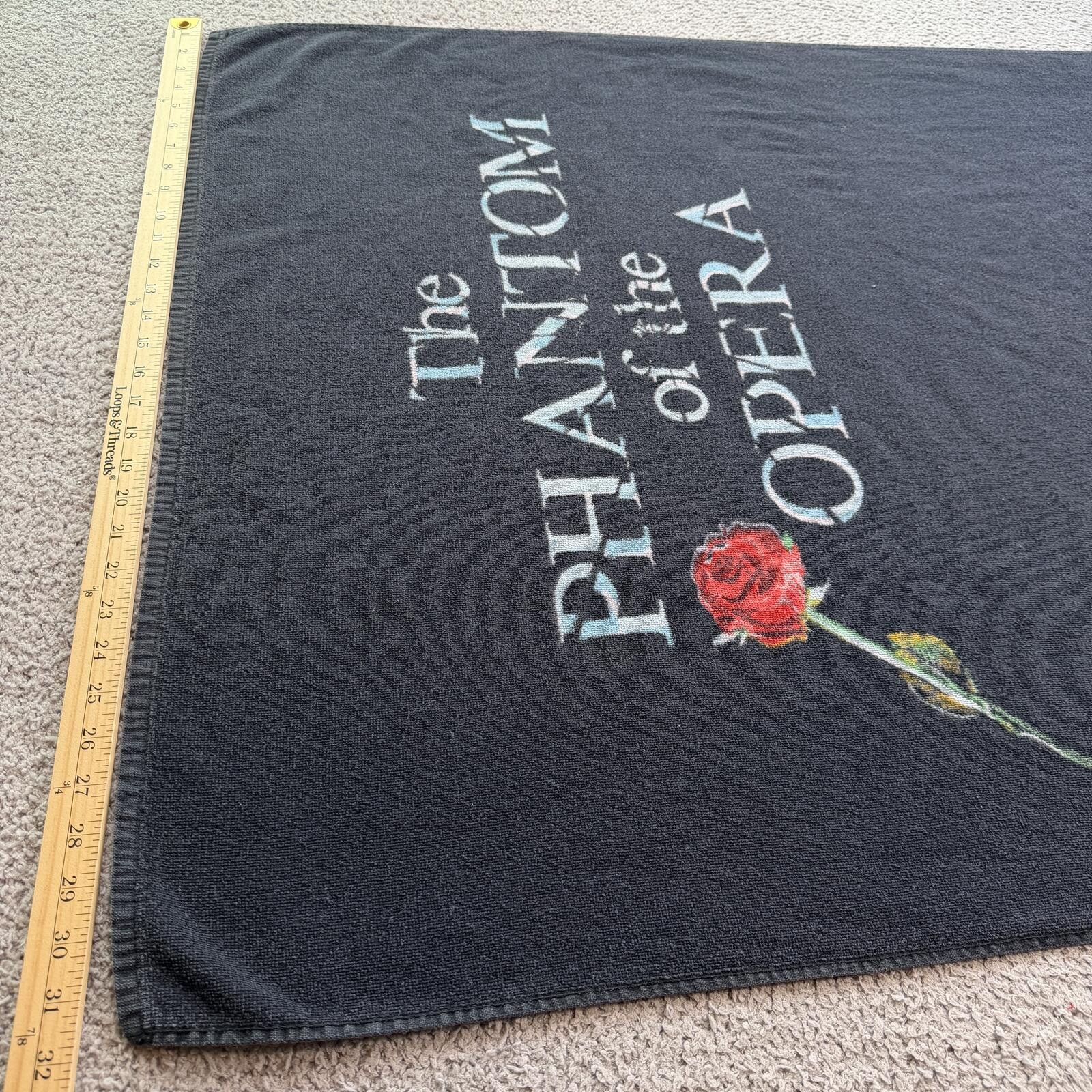 Other Vintage 1988 Phantom Of The Opera Beach Towel Black Broadway Size ONE SIZE - 2 Thumbnail