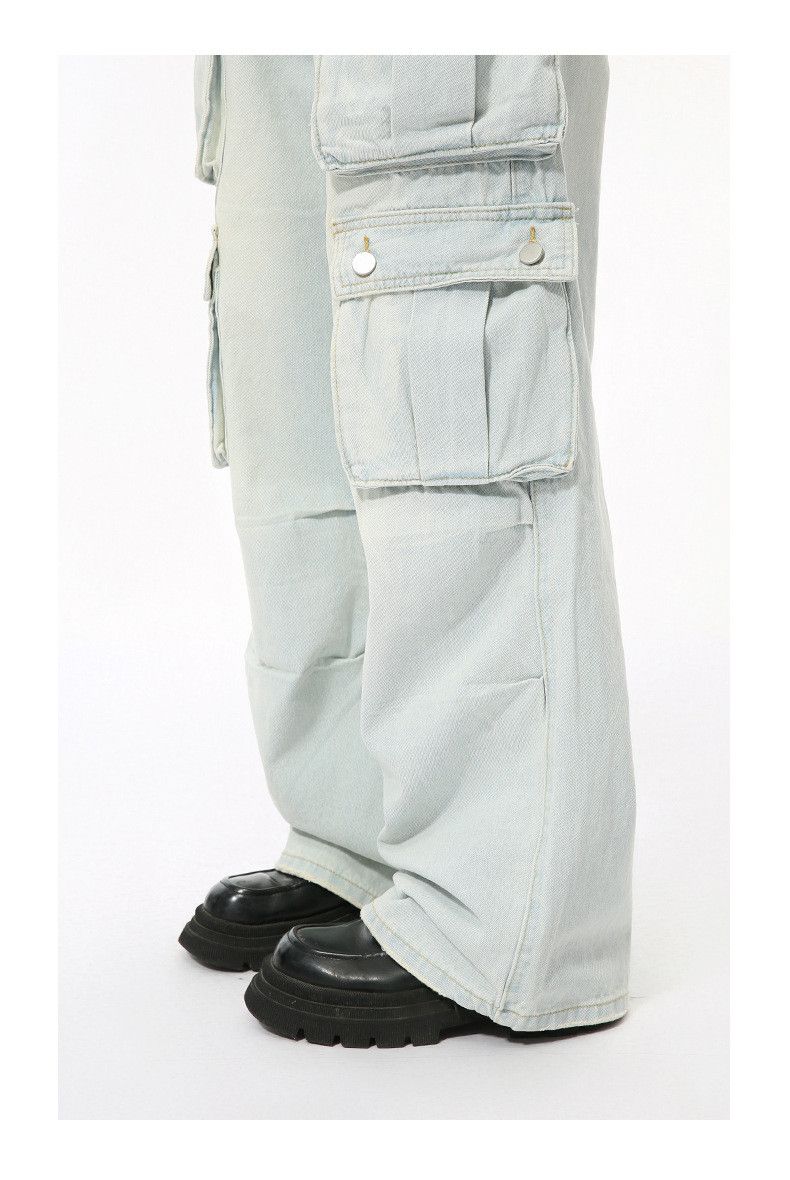 Japanese Brand × Jean Multi-pocket straight-leg wide-leg loose washed cargo jeans Size US 32 / EU 48 - 7 Thumbnail