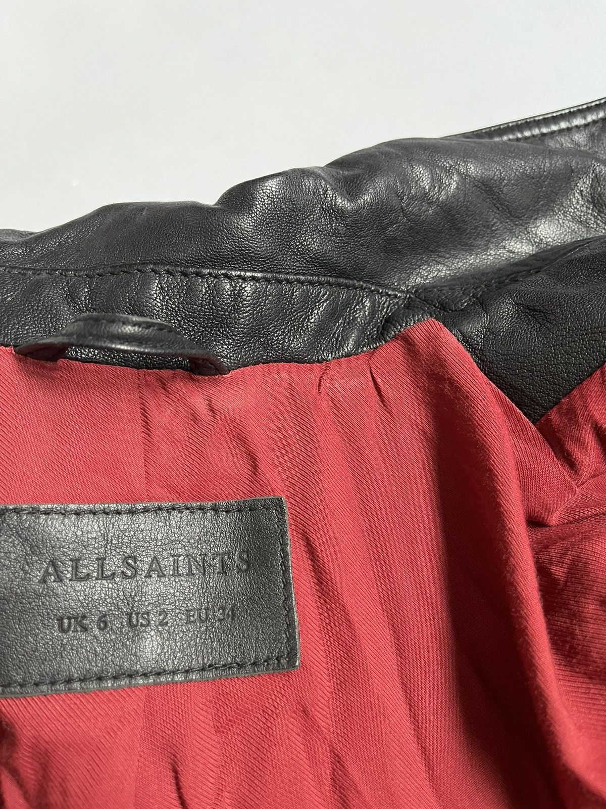 Allsaints AllSaints Women Lamb Leather Black Biker Jacket Size XS / US 0-2 / IT 36-38 - 12 Thumbnail