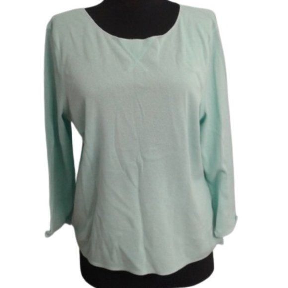 J. Jill J.Jill L Womens Petite Long Sleeve Mint Green Top Size L / US 10 / IT 46 - 1 Thumbnail
