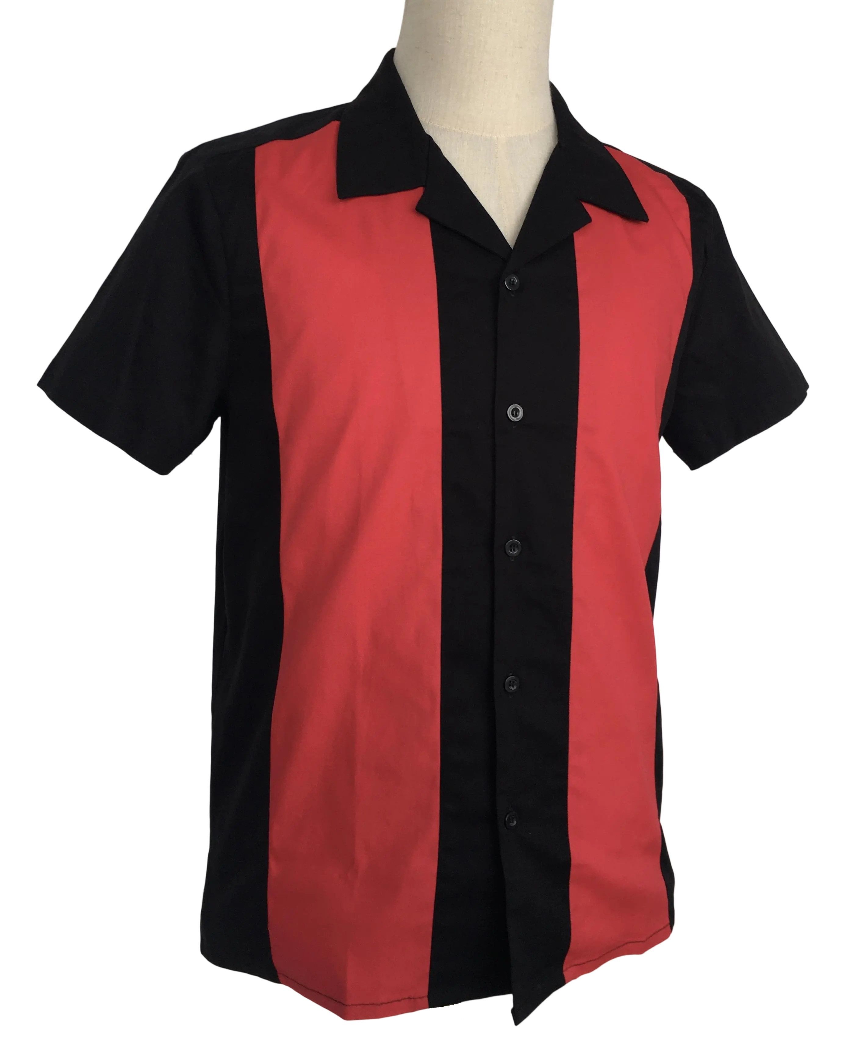 Other Retro Two-tone Men Shirt Solid Casual Shirt Black&Red Size US M / EU 48-50 / 2 - 2 Thumbnail