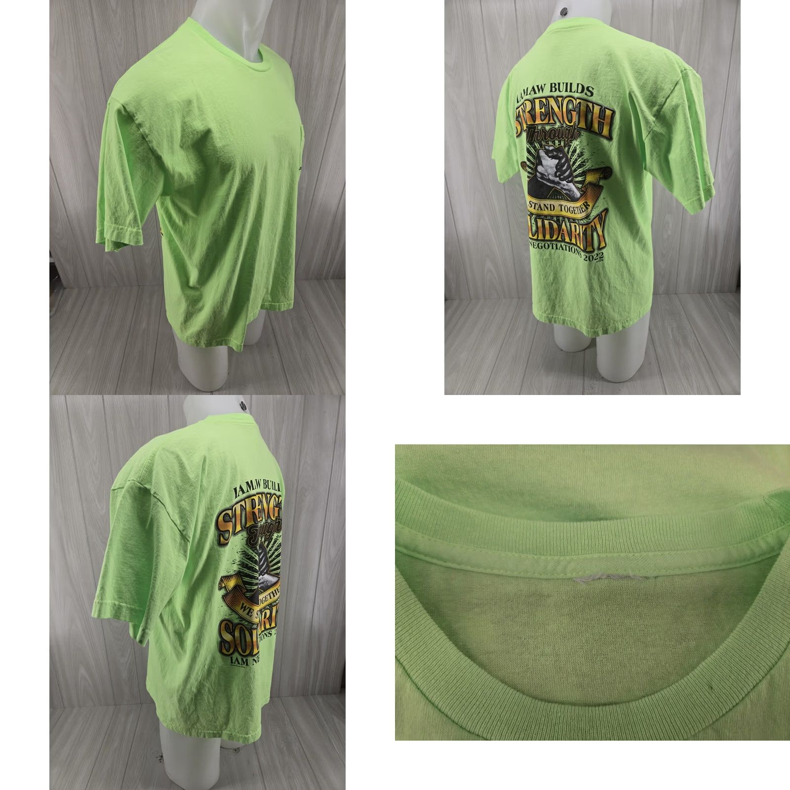 Gildan VINTAGE Gildan Heavy Cotton T-Shirt International Association of Machinists and Aerospace Workers 2022 XL Green Unisex Adults Crew Neck Short Sleeve】 Size US XL / EU 56 / 4 - 8 Thumbnail