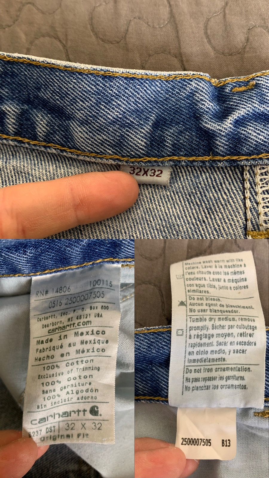 Carhartt × Vintage Vintage Carhartt Distressed Denim Thrashed Jeans Size US 32 / EU 48 - 14 Thumbnail
