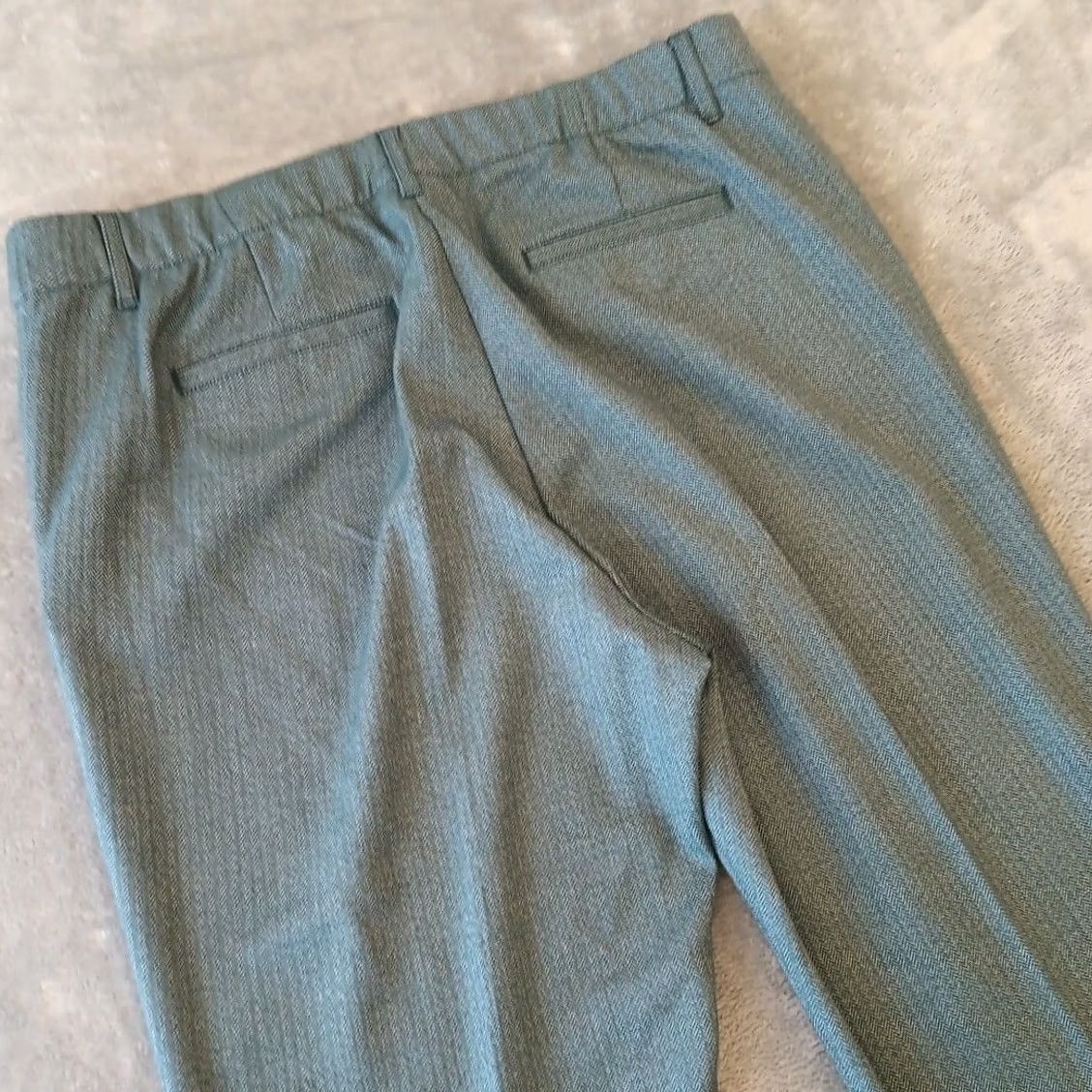 J. Jill J. Jill Pants Womens Large Green Herringbone Cuffed Pull On Pockets Ankle Straight Vintage No Size 36" / US 14 / IT 50 - 7 Thumbnail