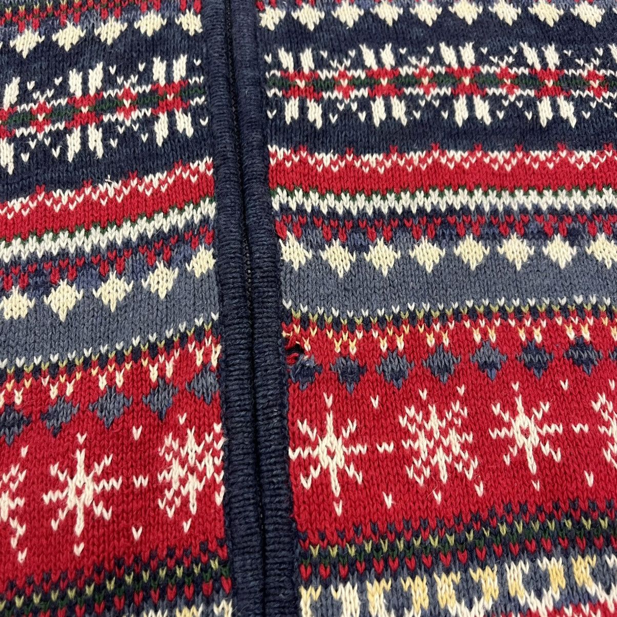 Other Vintage 90s Tiara Navy/Red Full Zip Pattern Sweater Size M / US 6-8 / IT 42-44 - 2 Thumbnail