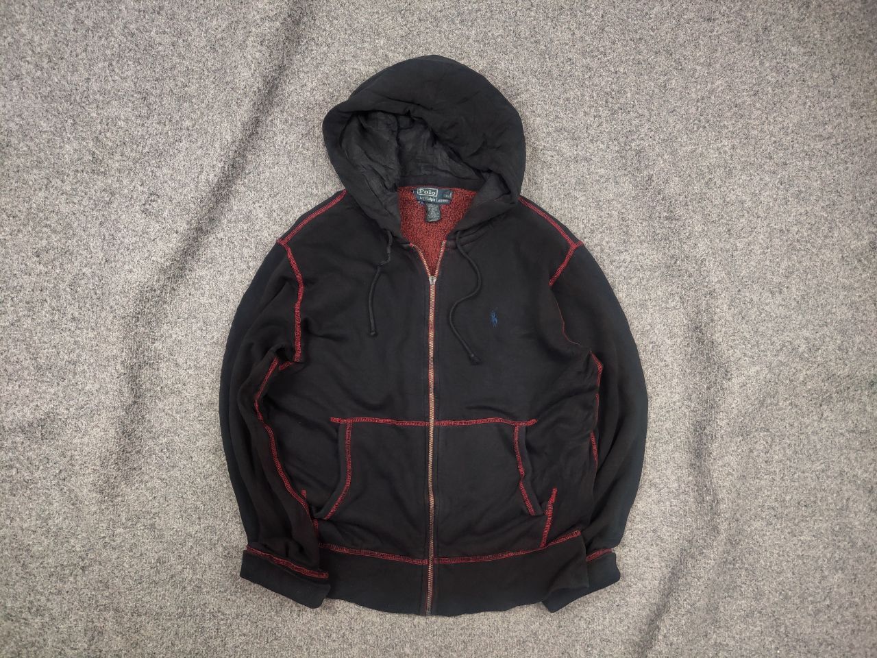 Polo Ralph Lauren Rare Vintage 90's Polo Ralph Lauren Faded Zip Hoodie Y2K Size US S / EU 44-46 / 1 - 1 Thumbnail