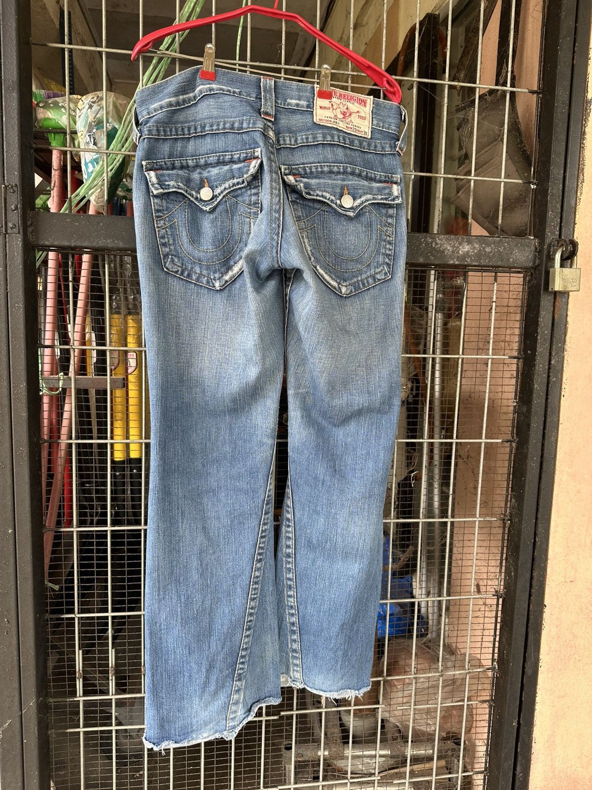 True Religion 👹Vintage True Religion Distressed Flare Jeans Size US 31 - 3 Thumbnail