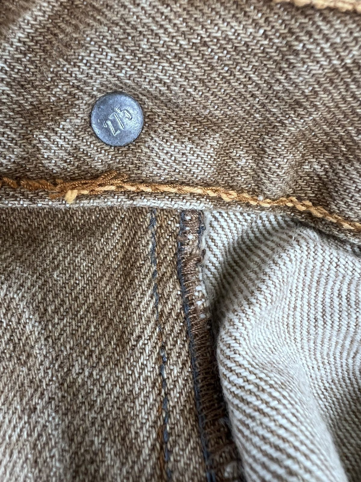 Levi's Vintage Levis Jeans Mens 32x30 Camel Brown Denim 501 Size US 32 / EU 48 - 10 Thumbnail