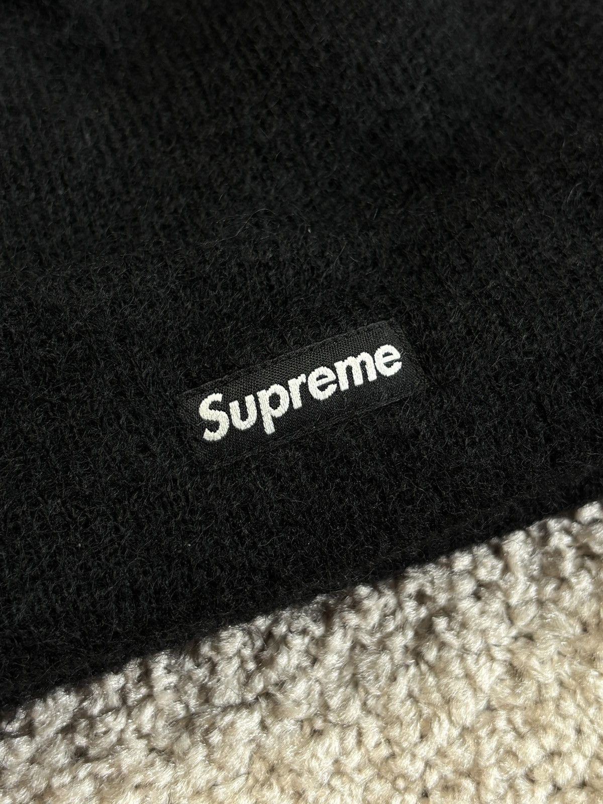 Supreme Supreme black boxlogo mohair wool nylon beanie hat Size ONE SIZE - 2 Thumbnail