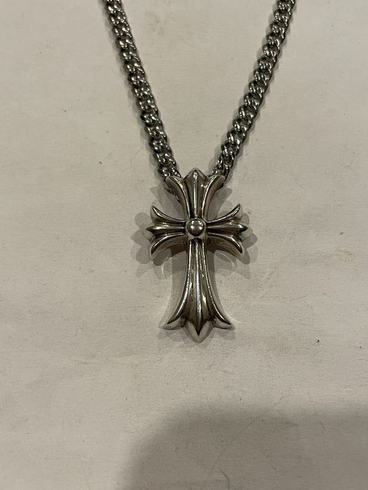 Chrome Hearts Chrome Hearts Large Cross Pendant Cuban Link Chain ...